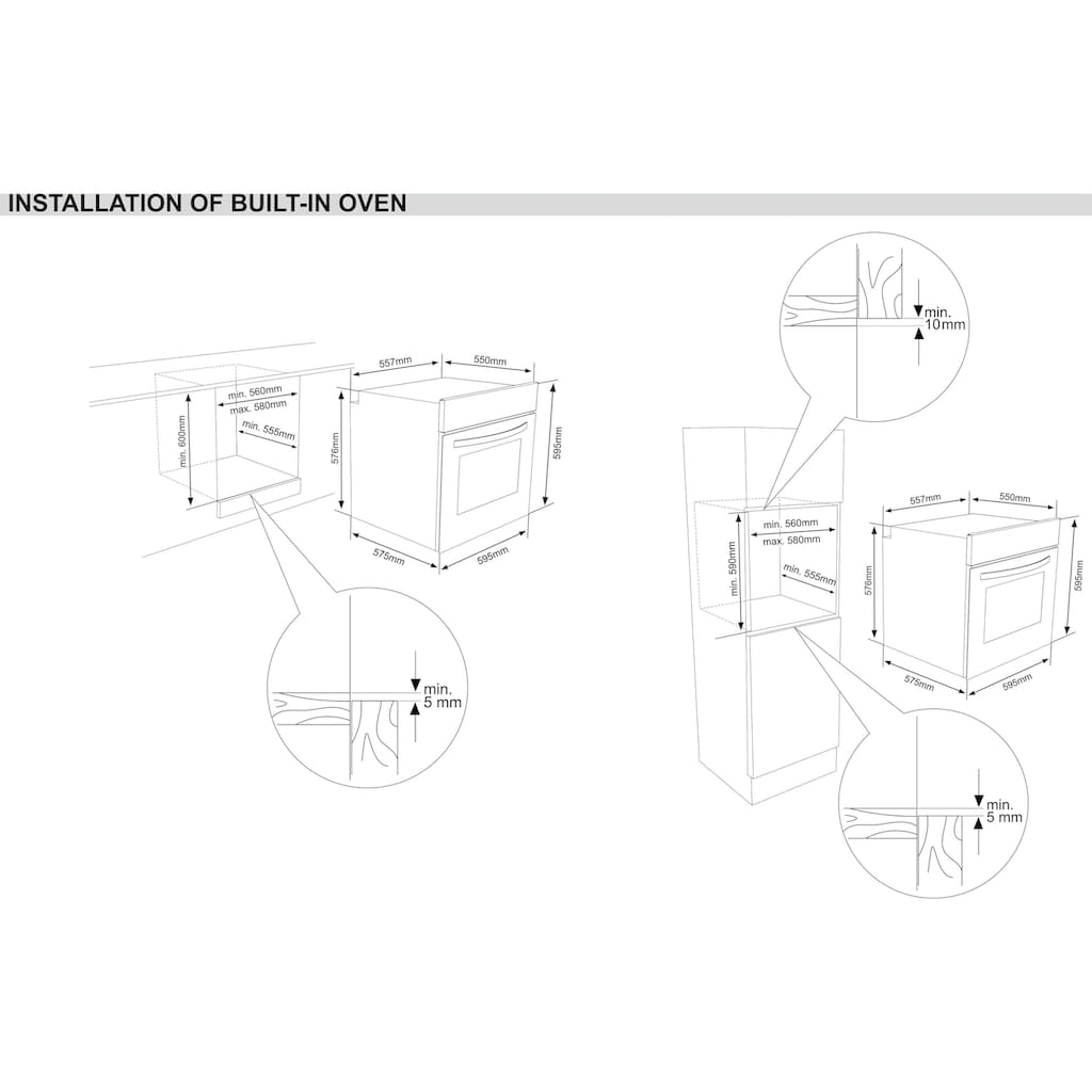 Sharp Einbaubackofen »K-60D19IM1-EU«, K-60D19IM1-EU, mit Vollauszug