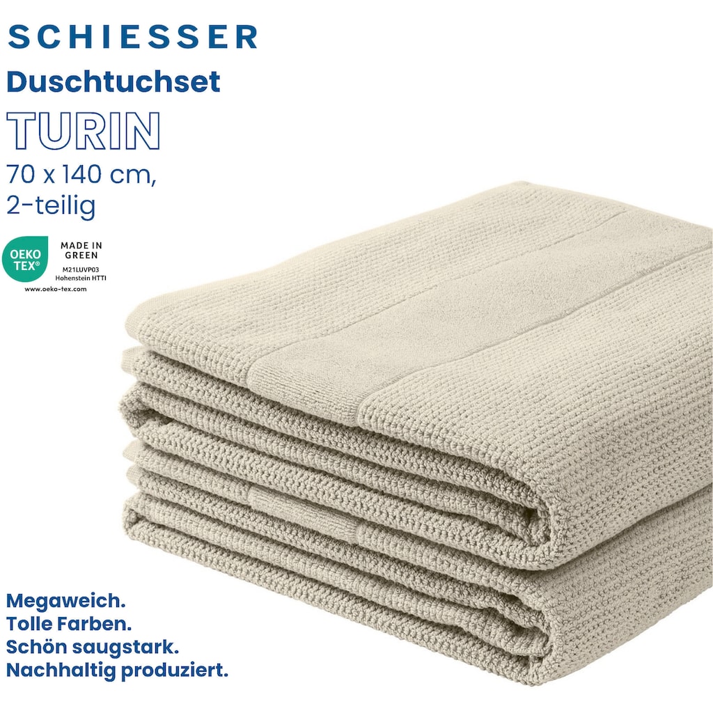 Schiesser Handtücher »Turin im 4er Set aus 100% Baumwolle«, (2 St.)