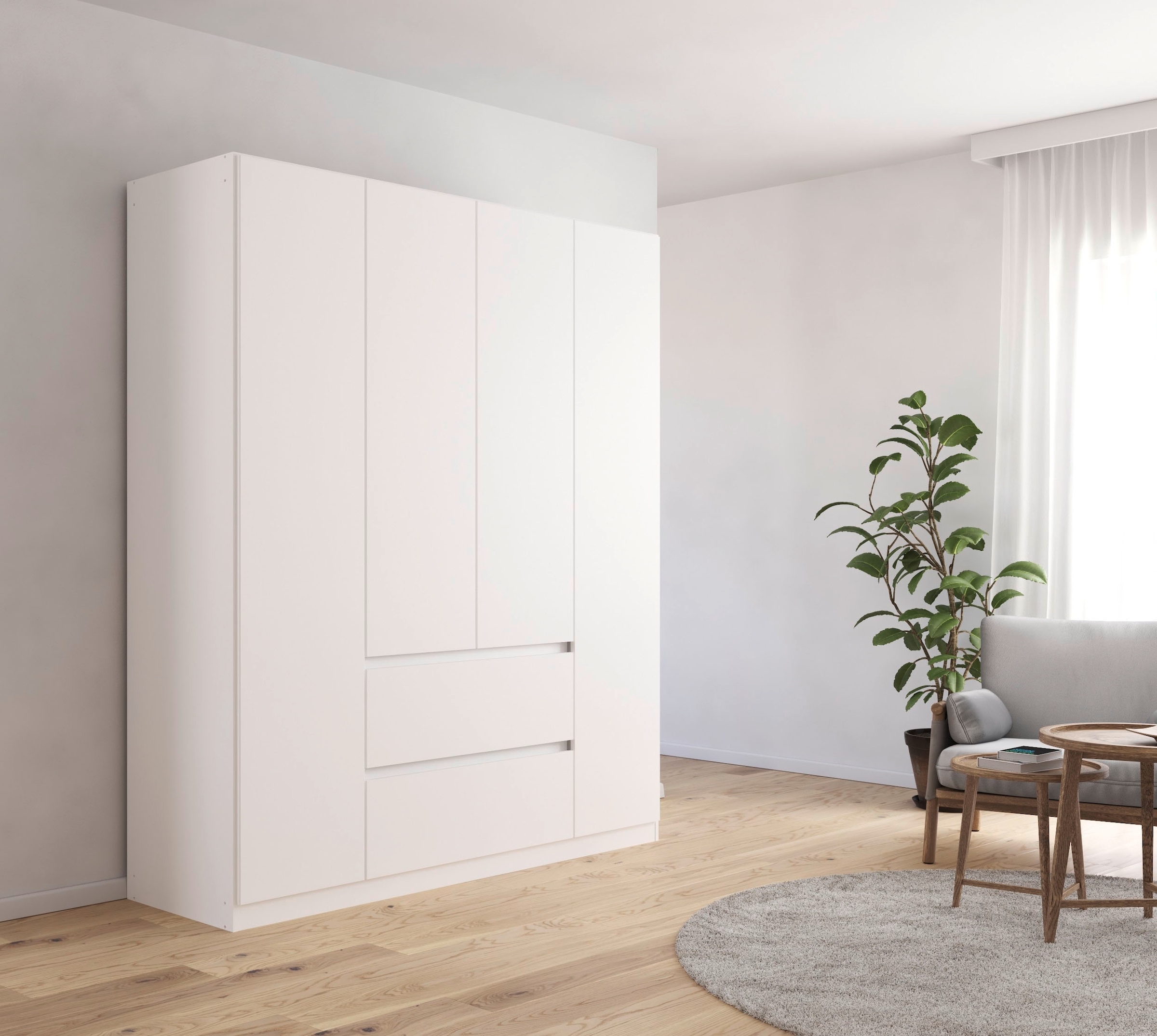 rauch Drehtürenschrank »Kleiderschrank Schrank Garderobe Garderobenschrank MAINZ«, grifflose Front, Außentüren mit Push-to-Open Funktion MADE IN GERMANY