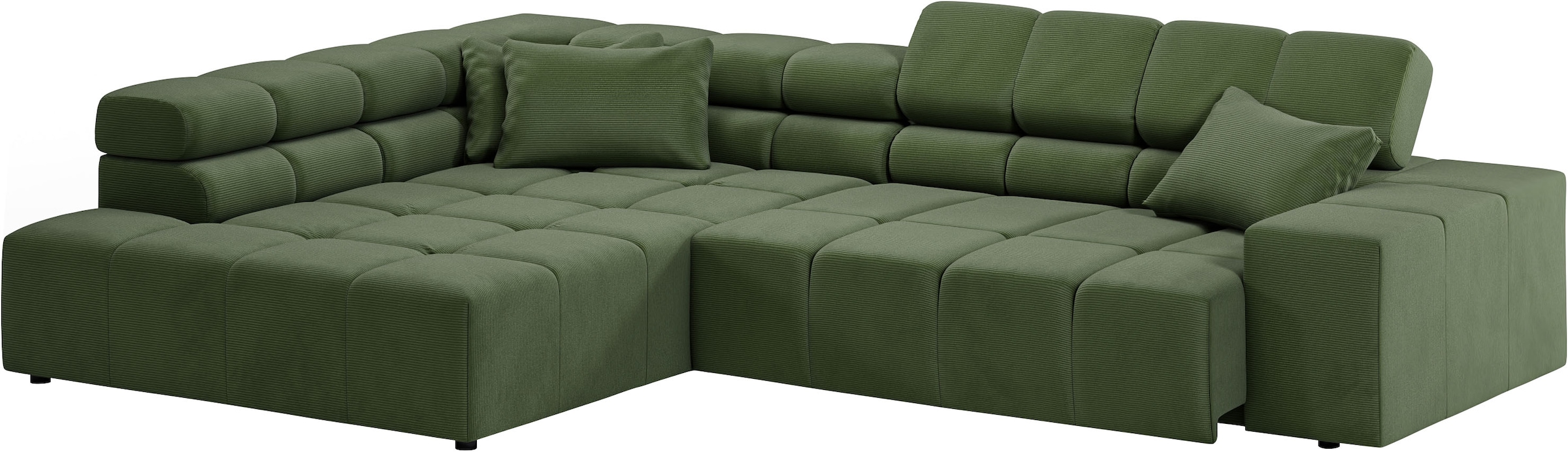 INOSIGN Ecksofa »Ancona incl. Kopfteilverstellung, OTTOs Choice, Breite 319cm, L-Form«, wahlweise motorische Sitztiefenverstellung, auch in Cord + Easy Care
