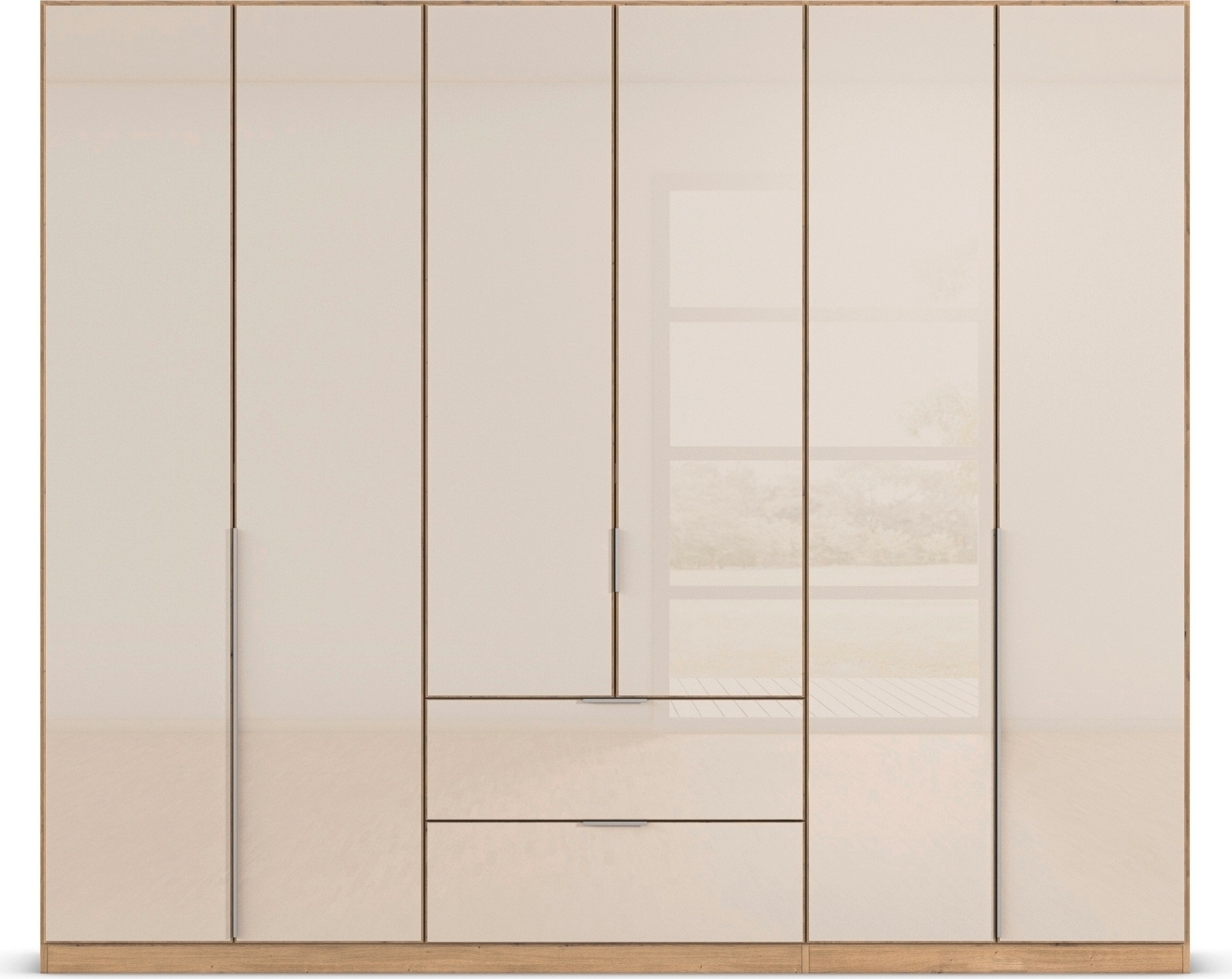 rauch Drehtürenschrank »Kleiderschrank Kleiderschränke Schrank Garderobe AGORDO mit Glasfront«, mit Außenschubkästen, in 6 Breiten und 2 Höhen MADE IN GERMANY