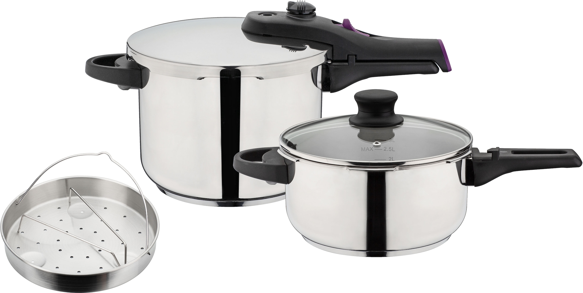 GSW Schnellkochtopf »System RAPID« Set, 6 Stk. tlg. Edelstahl 18/8 günstig online kaufen