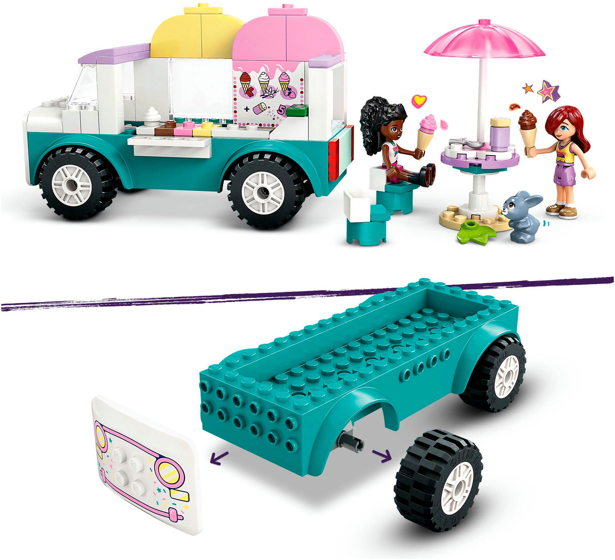 LEGO® Konstruktionsspielsteine »Heartlake City Eiswagen (42644), LEGO Friends«, (92 St.), Made in Europe
