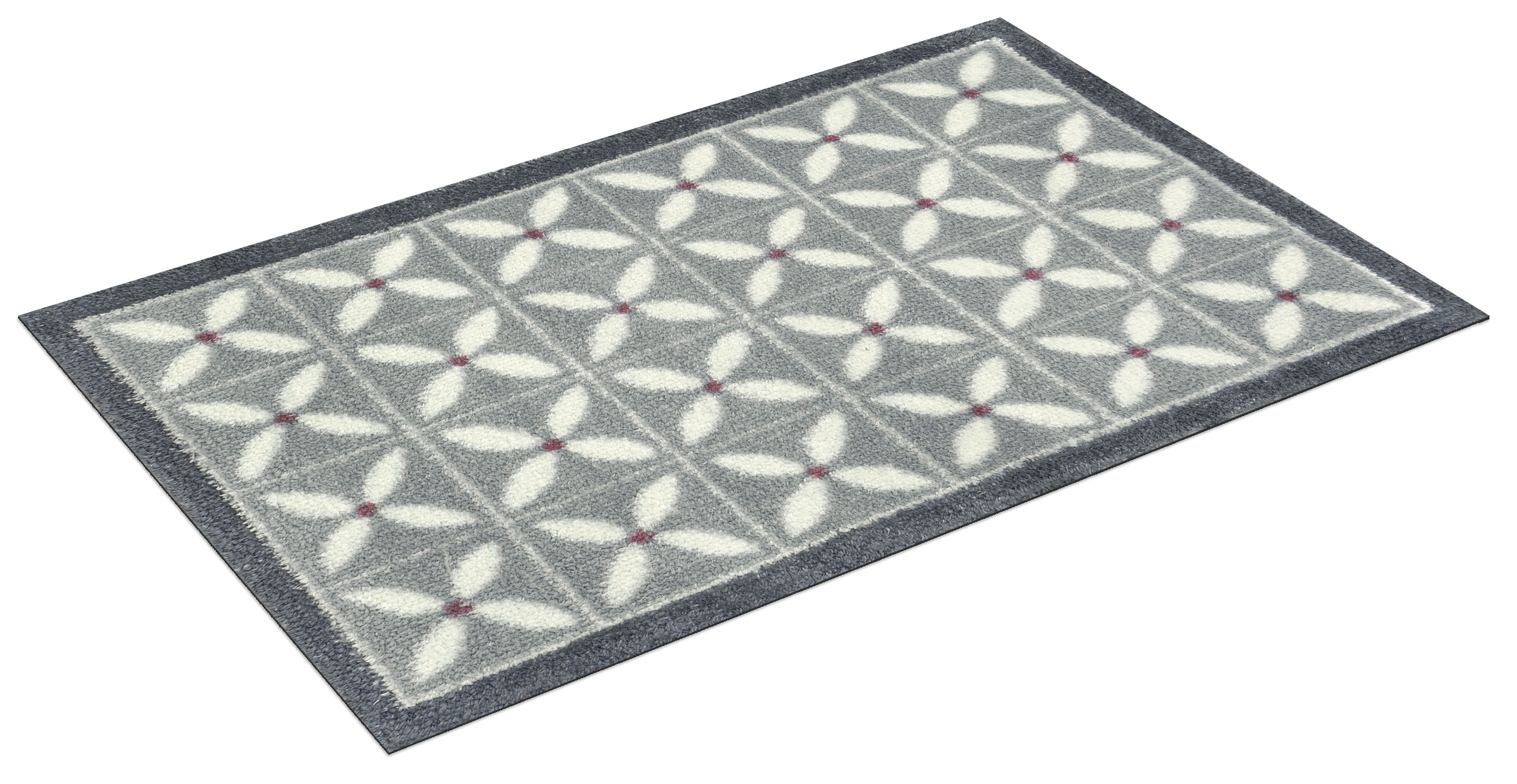 Turtle Mat Fußmatte »Flower Fields Grey«, rechteckig, 9 mm Höhe