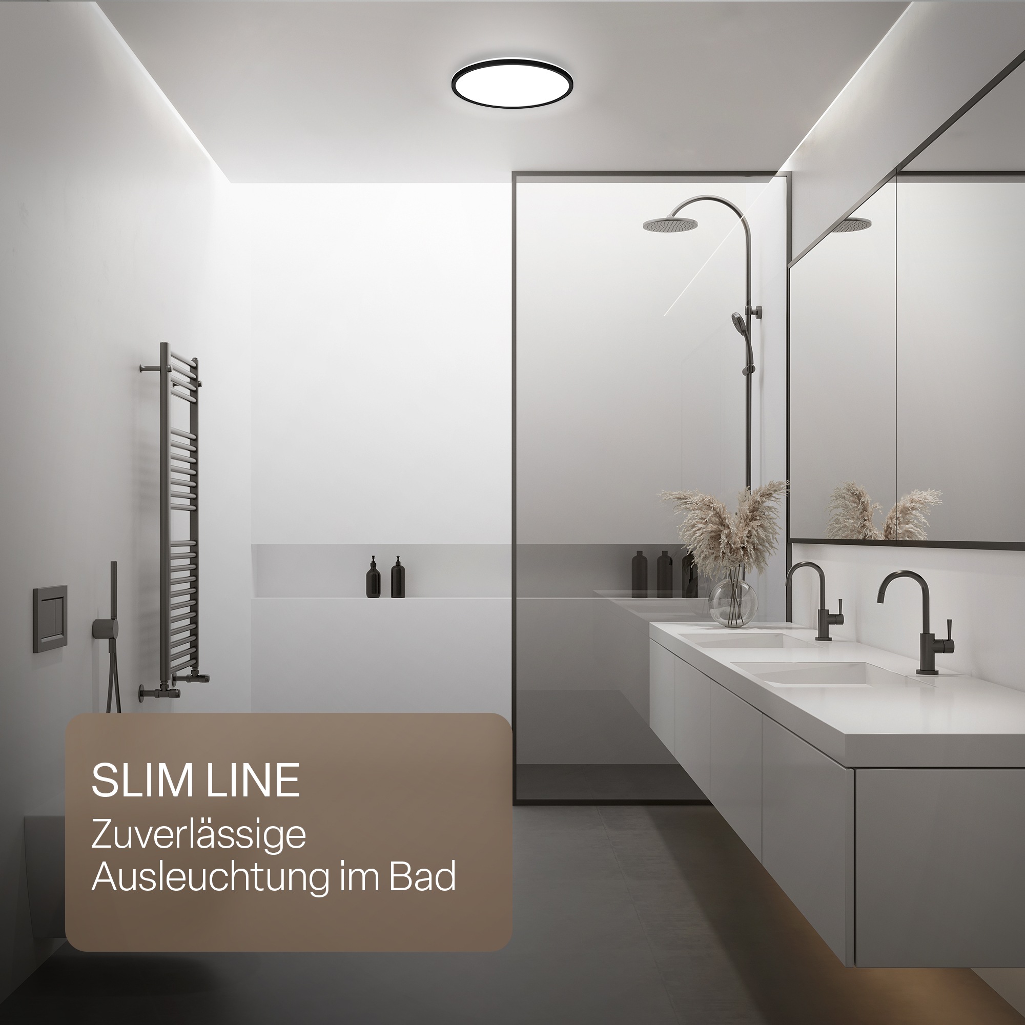 B.K.Licht LED Panel »SHALLOW« LED-Board 1 Stk. Neutralweiß 24x3 cm, Badlampe, Badezimmer, Küche, Wohnzimmer