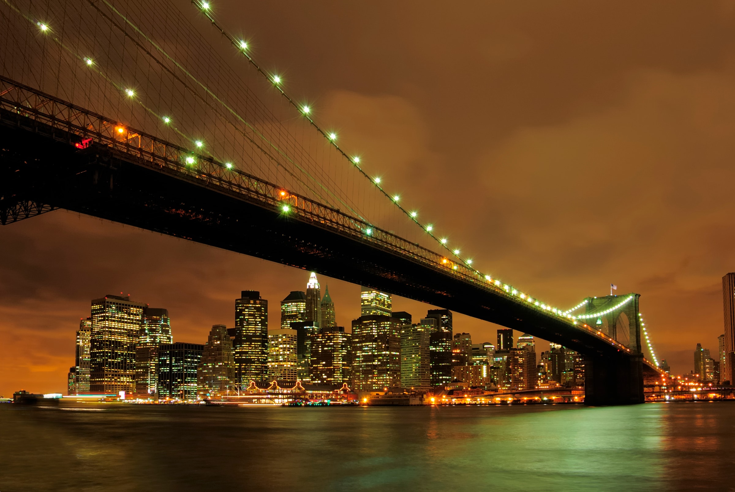 Papermoon Fototapete »Brooklyn Bridge by Night« glatt günstig online kaufen