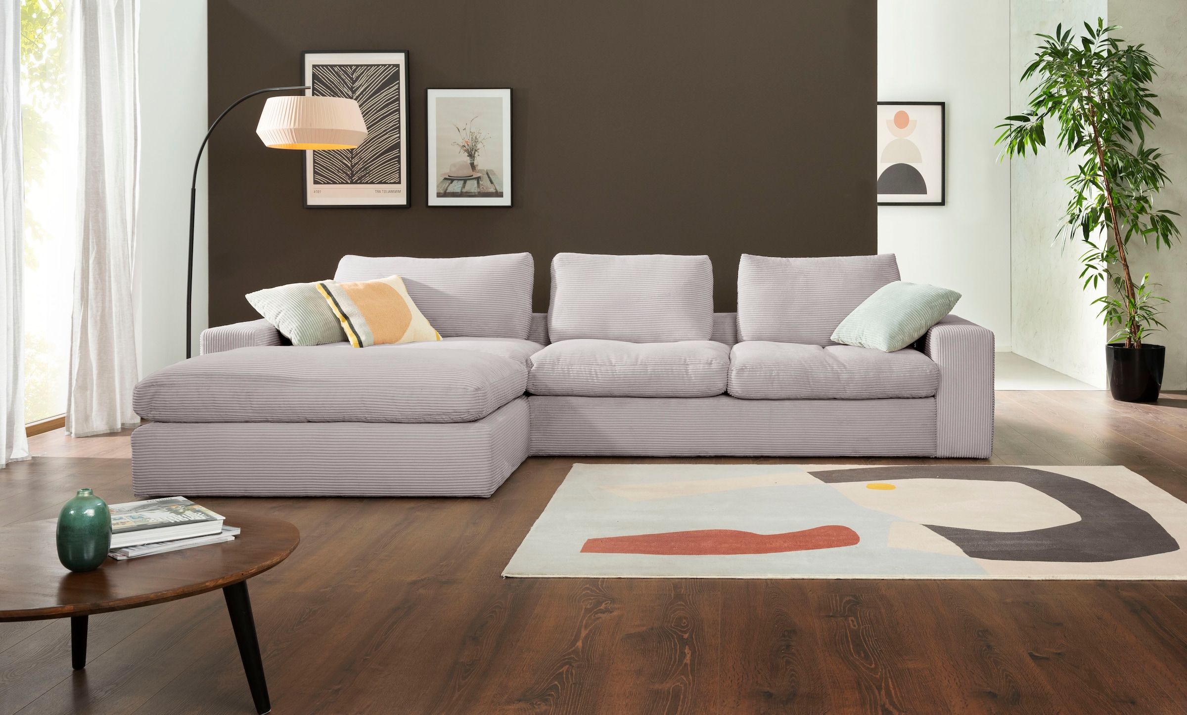 alina Ecksofa »Sandy« mit Recamiere, in modernem Cordstoff günstig online kaufen