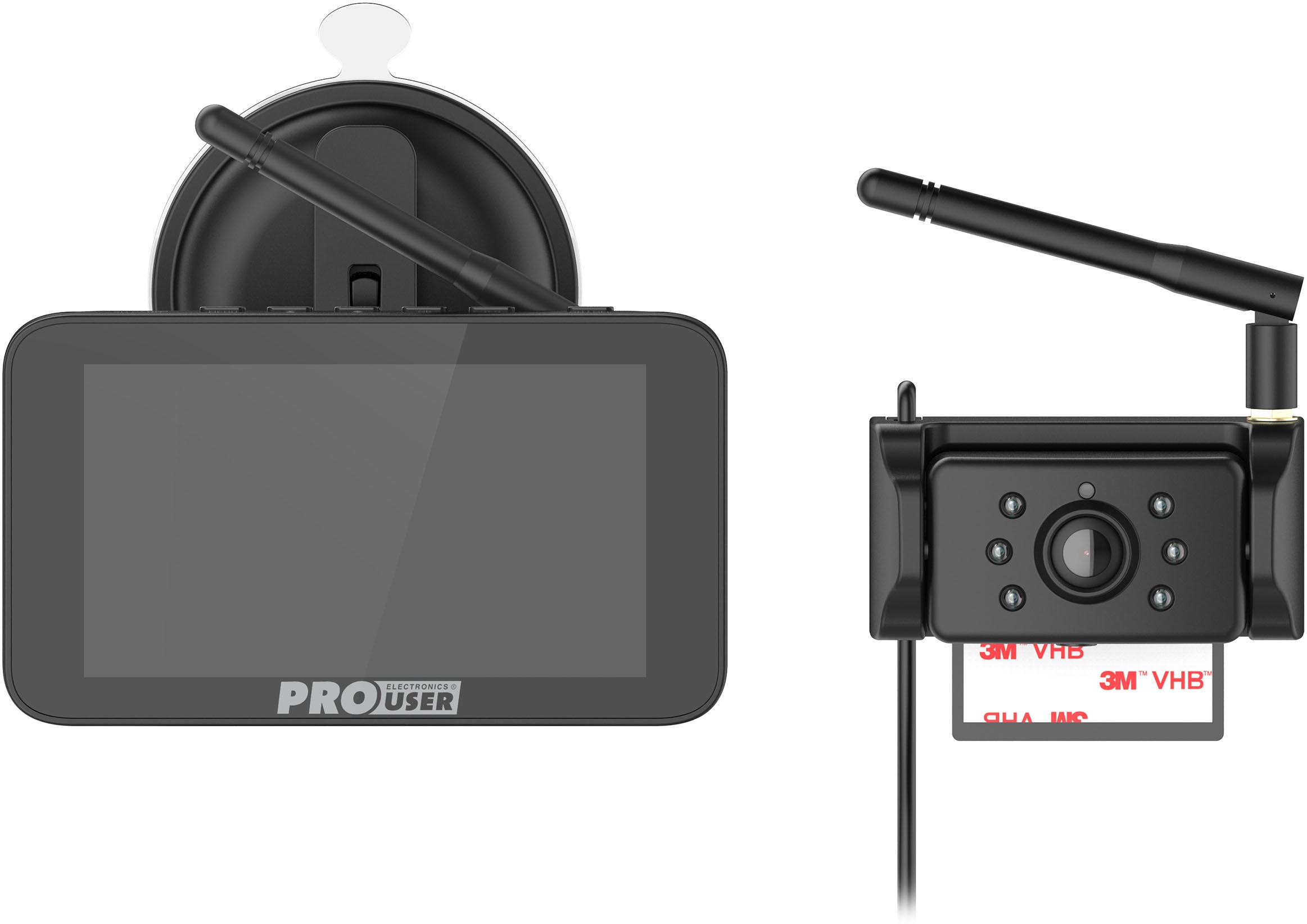 PROUSER Rückfahrkamera »Rückfahr-Kamerasystem kabellos 5" Monitor«, Full HD