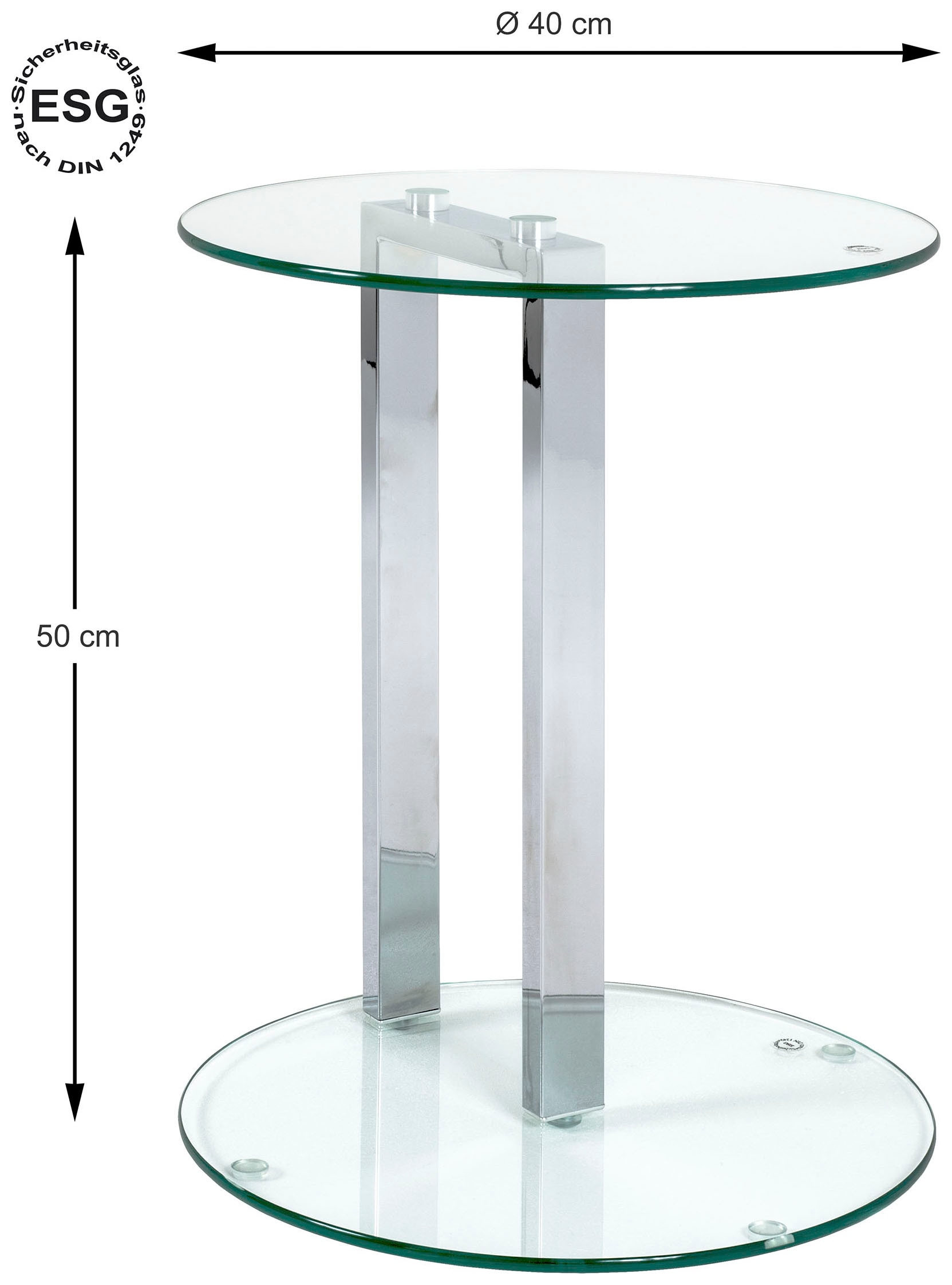 HAKU Beistelltisch »Sofatisch, Wohnzimmertisch« 1 Stk. tlg. rund - aus Metall Silber - Ø/H 40/50 cm
