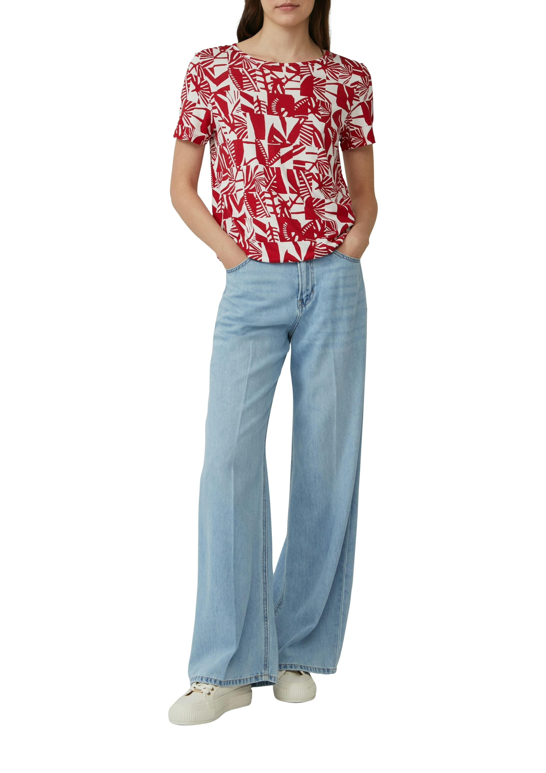 s.Oliver Print-Shirt im O-Shape mit Cut-out