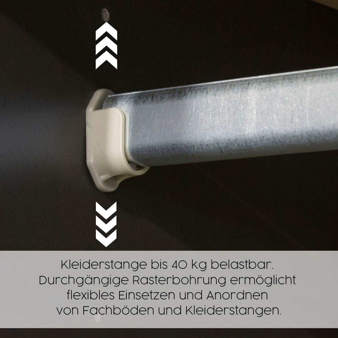 rauch Kleiderschrank »VOYAGER Garderobe Wäscheschrank  Schlafzimmer« in 3 verschiedenen Ausstattungen BASIC/CLASSIC/PREMIUM,  mit 2 modernen Griffvarianten, viel Stauraum MADE IN GERMANY