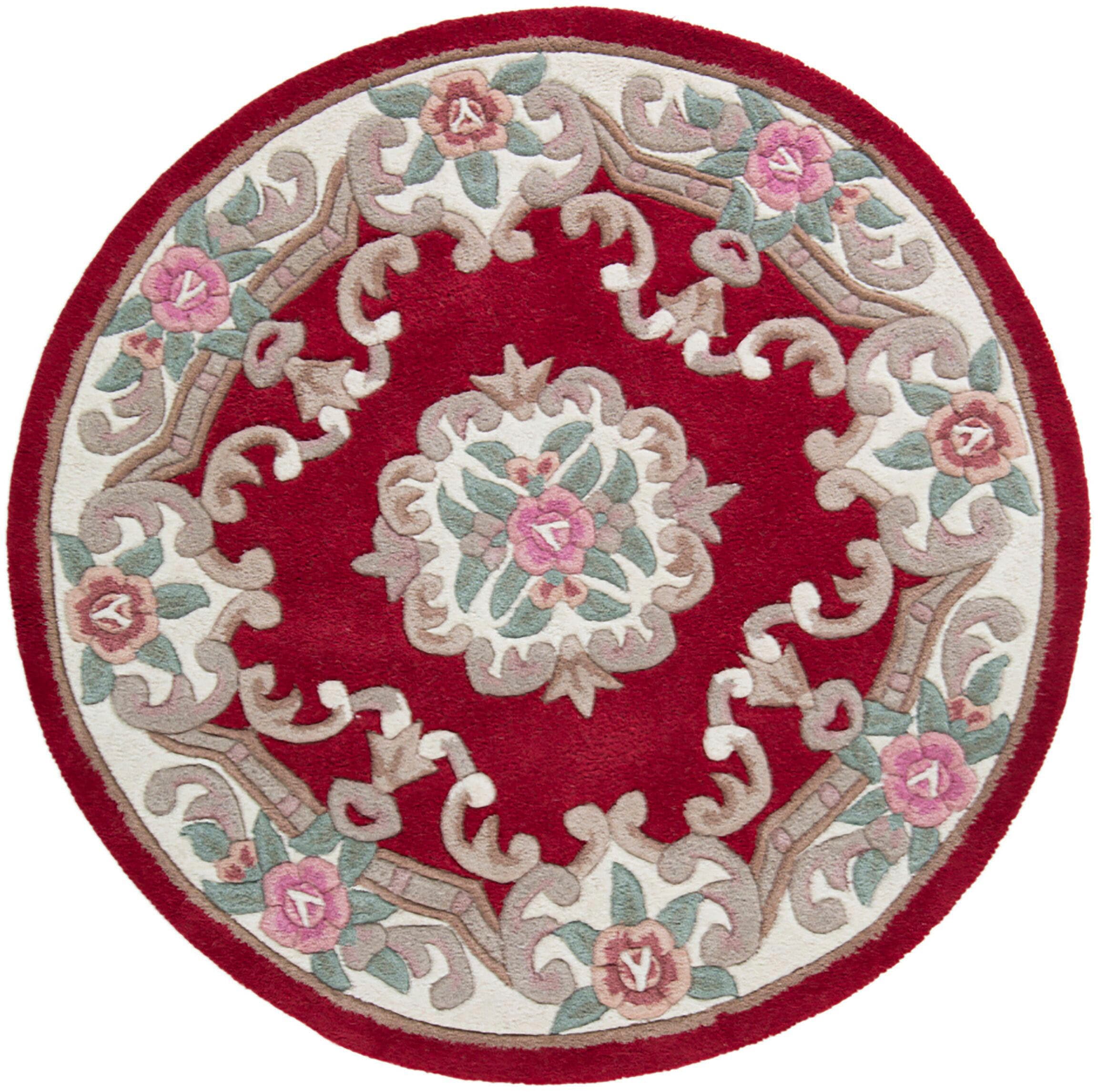 FLAIR RUGS Wollteppich »Aubusson«, rund, 10 mm Höhe, Wolle, Teppich, Wohnzi günstig online kaufen