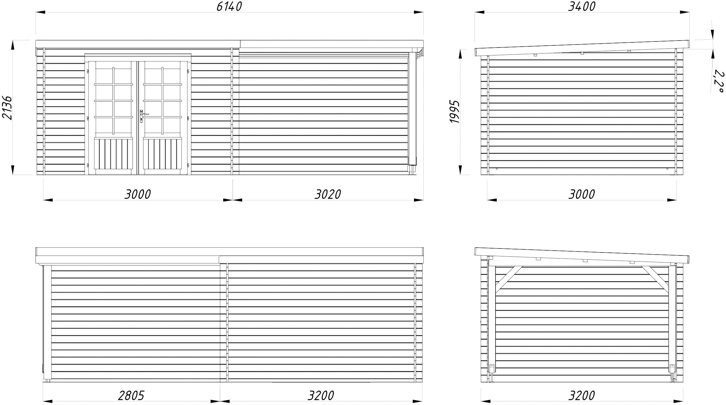 Palmako Gartenhaus »Ella« verschiedene Farben