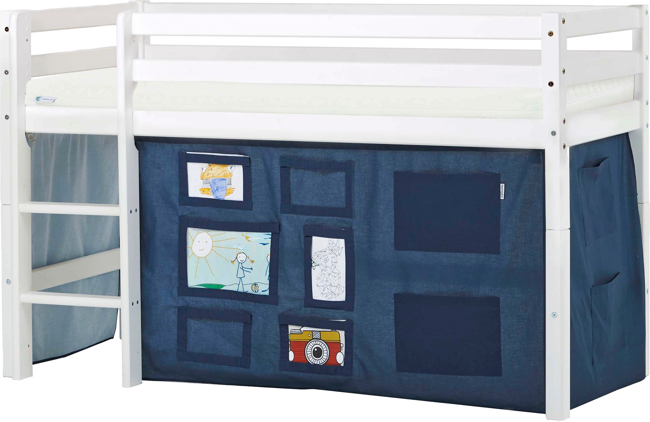 Hoppekids Hochbett "ECO Dream, Kinderbett, Spielbett, Halbhohes Bett aus Ma günstig online kaufen