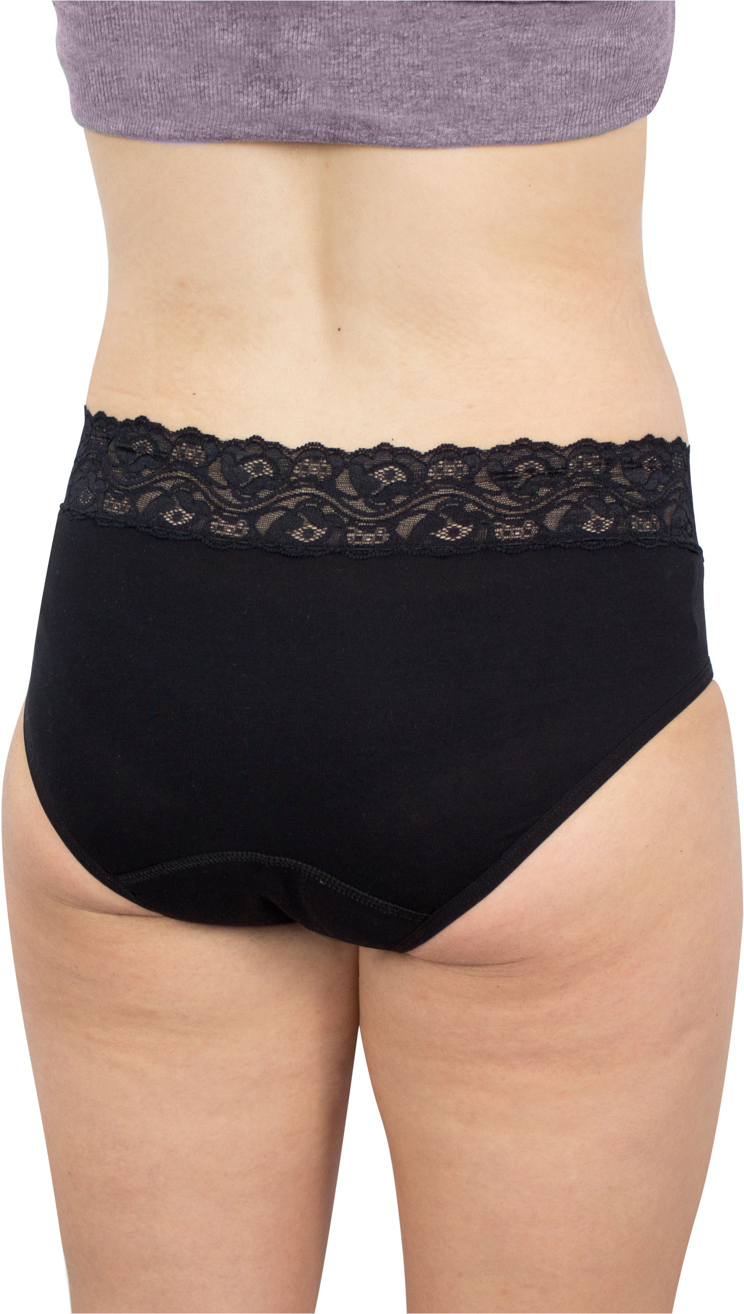 Hydas Inkontinenzslip »mit elegantem Spitzenbund und integrierter Saugeinlage, aus Baumwolle«, Schutz bei Blasenschwäche, während der Periode oder im Wochenbett