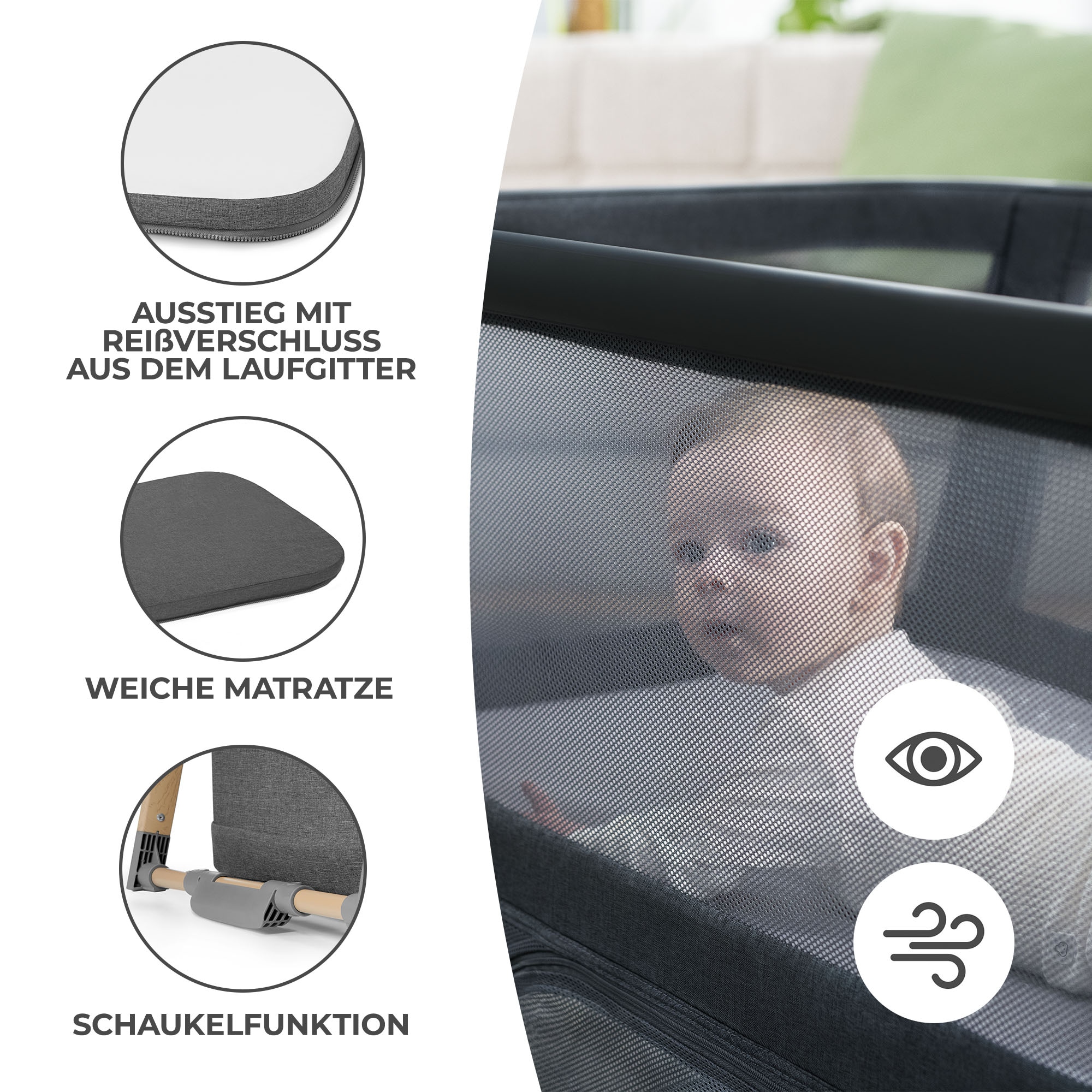 Kinderkraft Baby-Reisebett »SOFI«, mit Laufgitterfunktion
