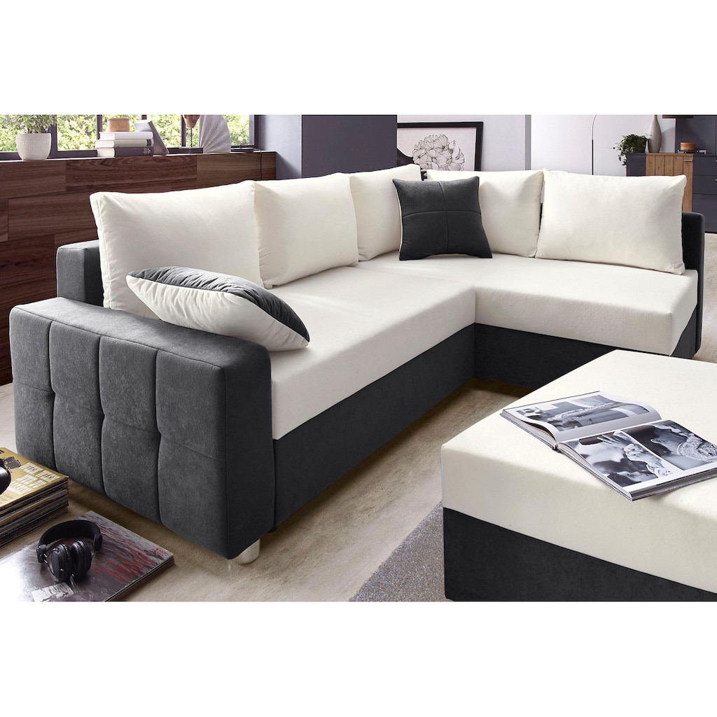 COLLECTION AB Ecksofa »Parma«, mit Bettfunktion und Federkern