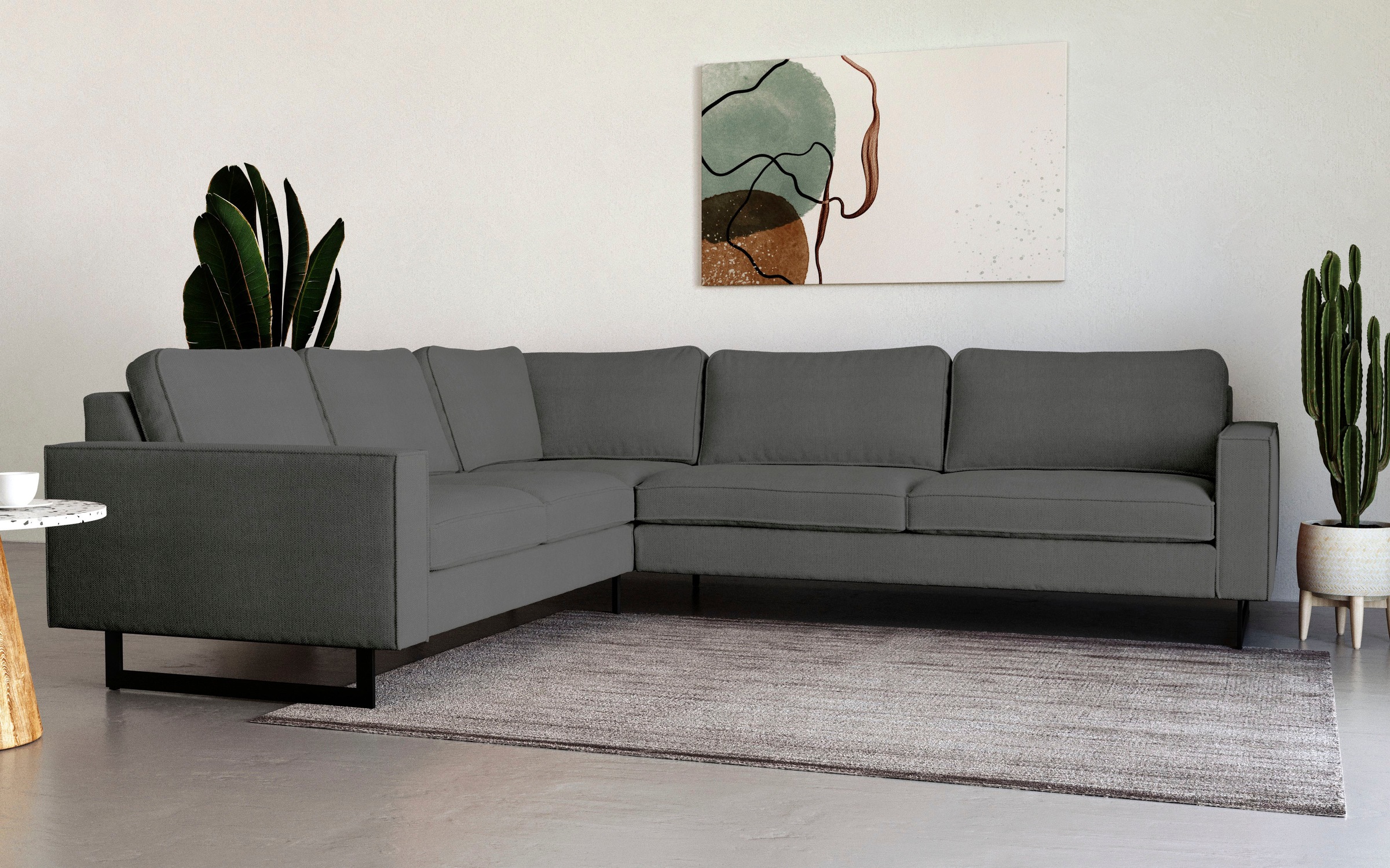 Places of Style Ecksofa »Pinto, XXL, 250/290 cm, langer Schenkel, Ottomane« günstig online kaufen