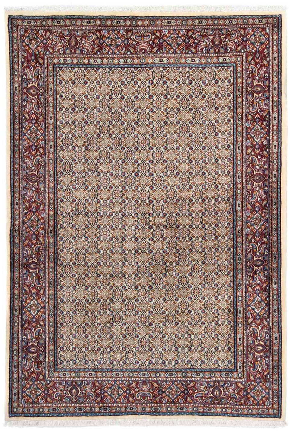 morgenland Wollteppich »Moud Stark Gemustert Beige 210 x 142 cm«, rechtecki günstig online kaufen