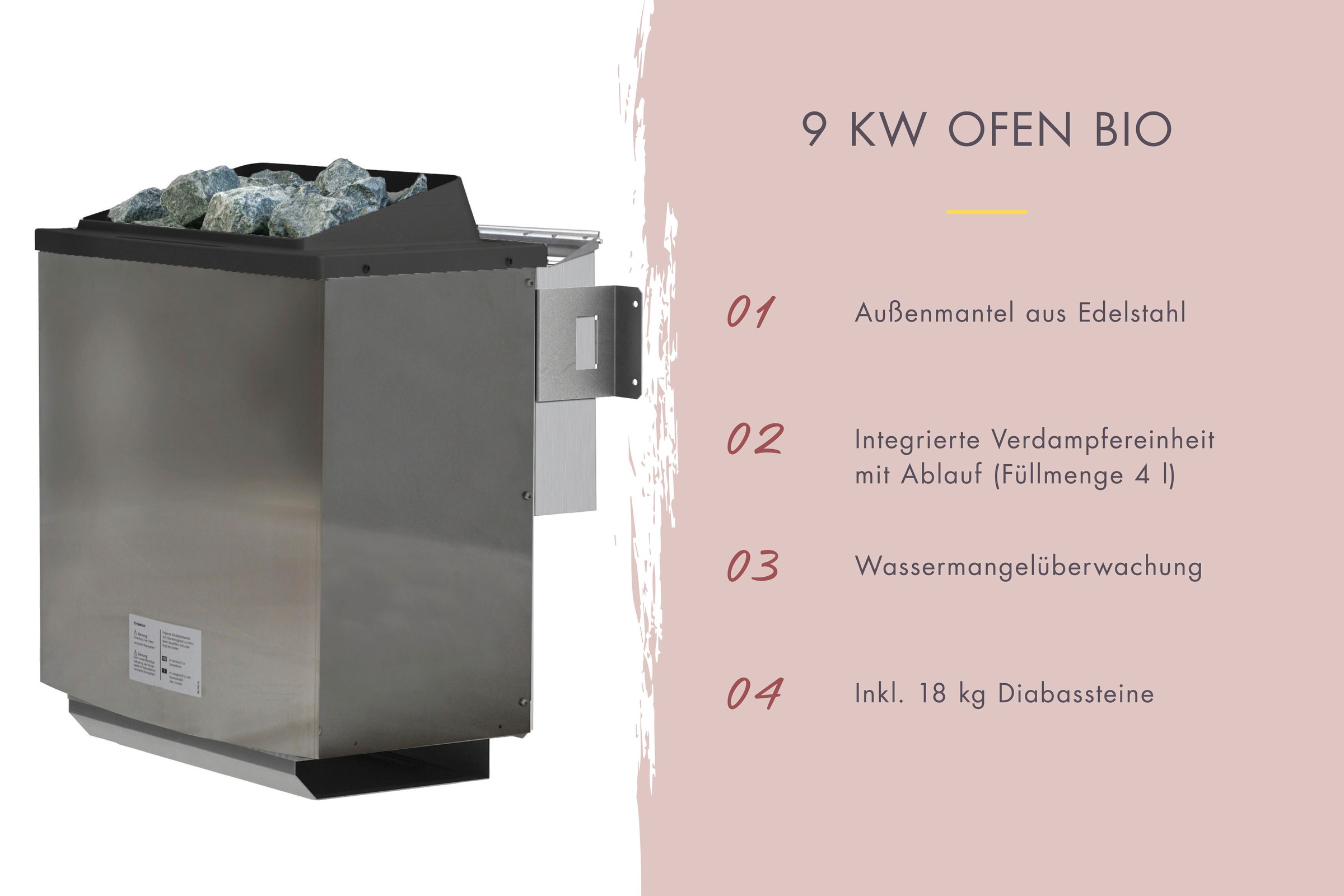 Karibu Saunahaus »Ralf«, klassiche Tür, Ofen 9 KW Bio externe Strg Easy
