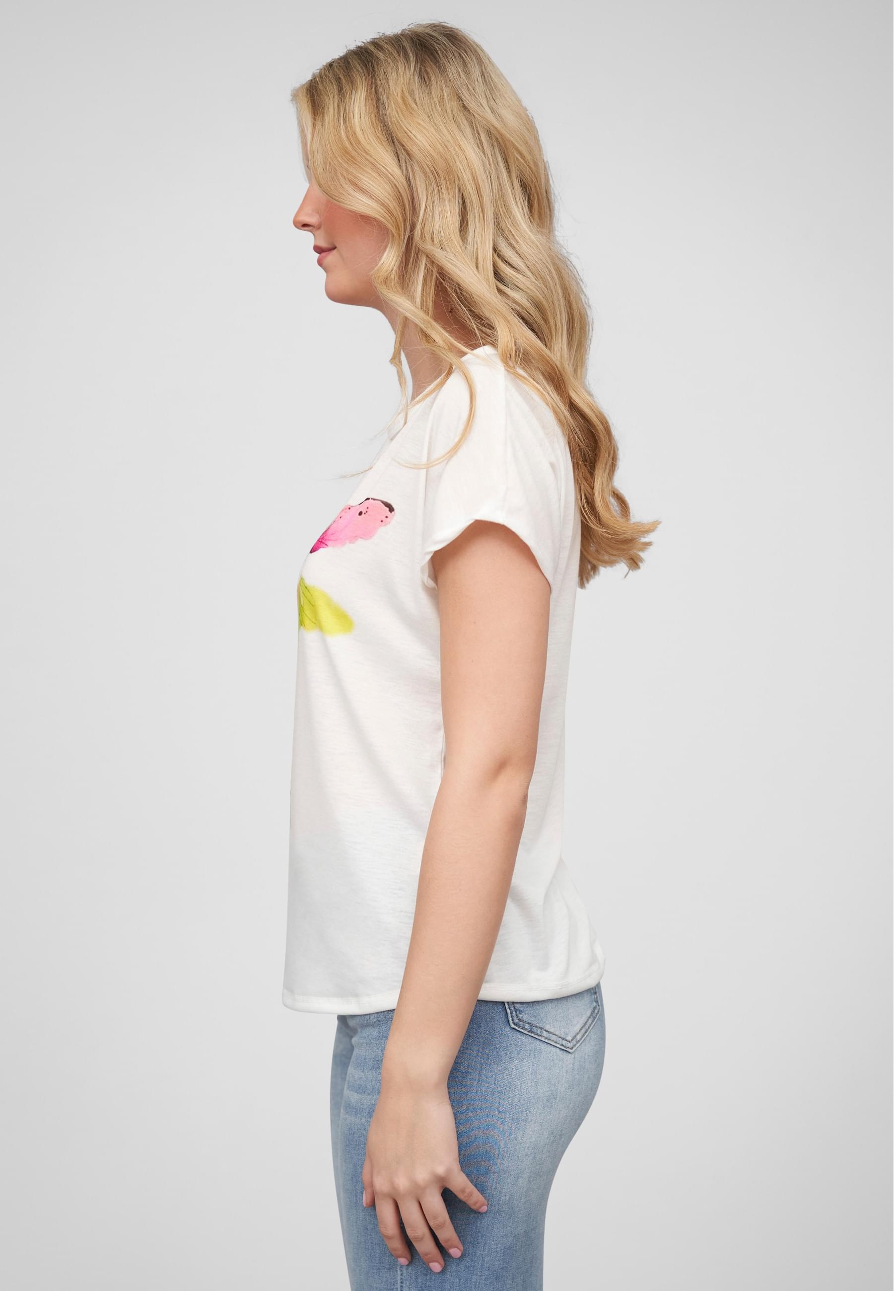 CLOUD 5IVE T-Shirt »CLOUD 5IVE Cloud5ive Damen Viskose T-Shirt mit Libellen Print« 1 Stk.