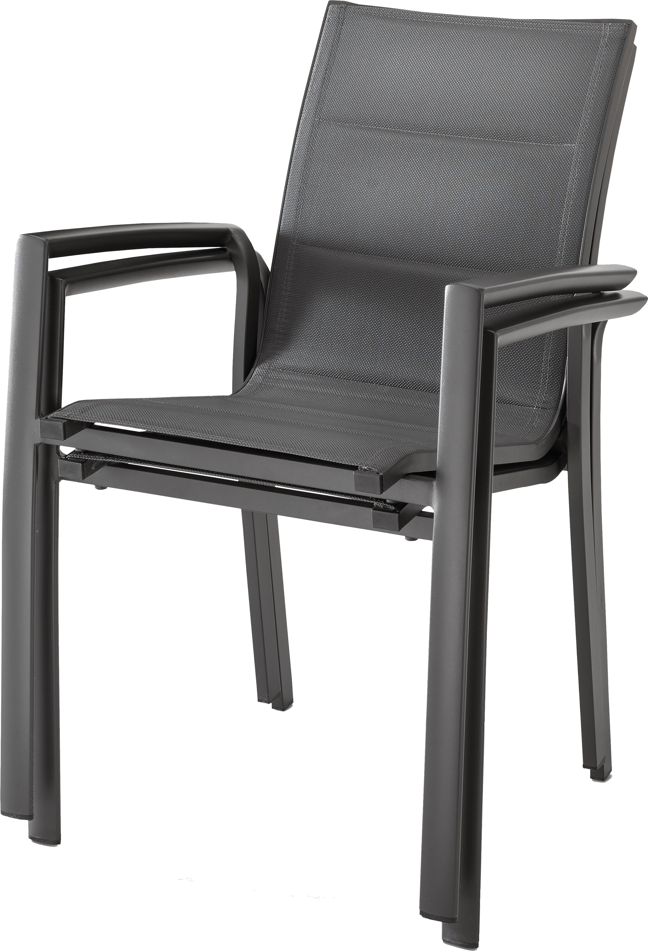 Destiny Garten-Essgruppe »COSTA GARDA«, (Set, 5 tlg., 1 Ausziehtisch, 4 Stapelsessel), (Set 5-tlg., 4 Sessel, 1 Tisch verstellbar 160/210x100x75cm) Aluminium