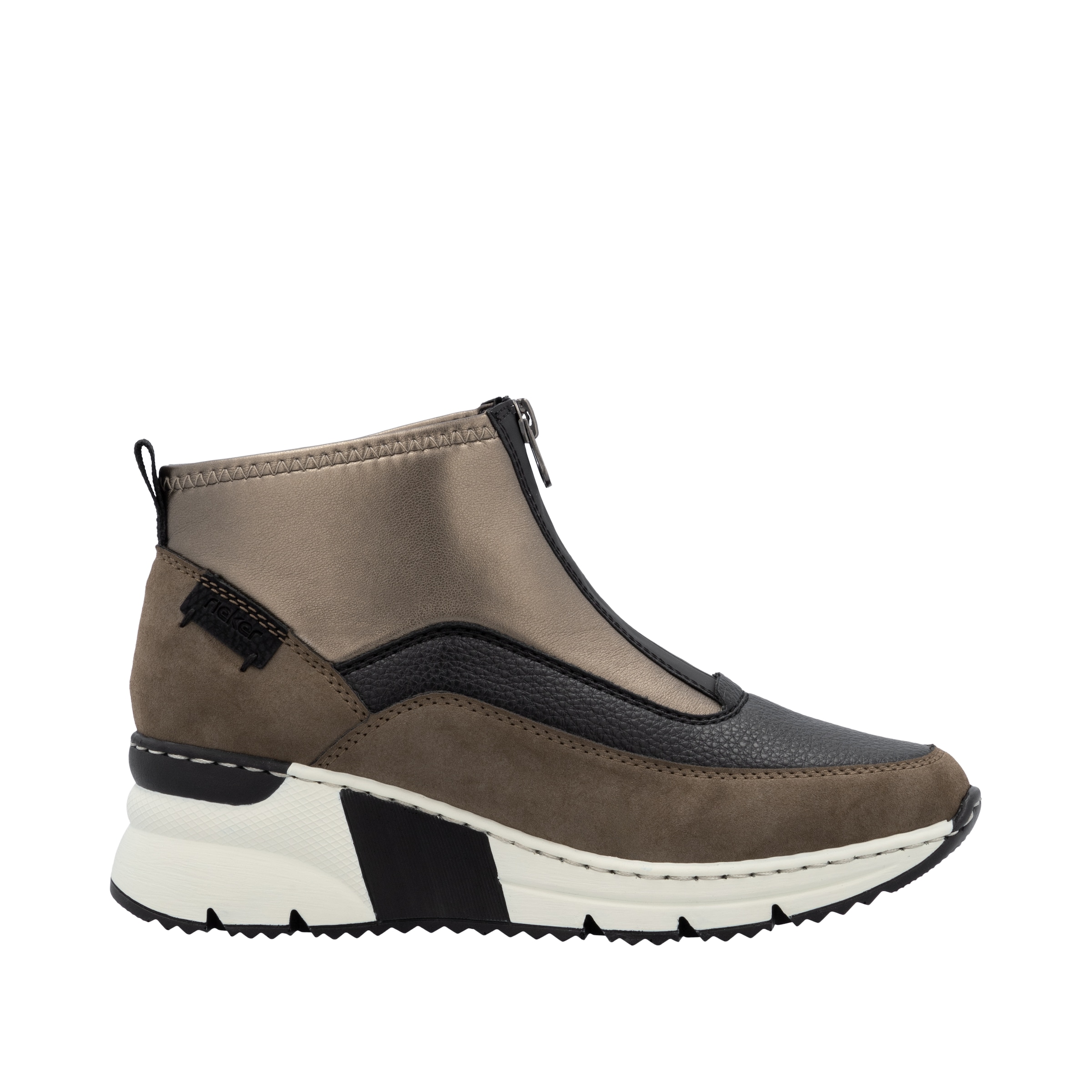 Rieker Schlupfboots  Stiefelette, High Top Sneaker mit Reißverschluss auf der Vorderseite