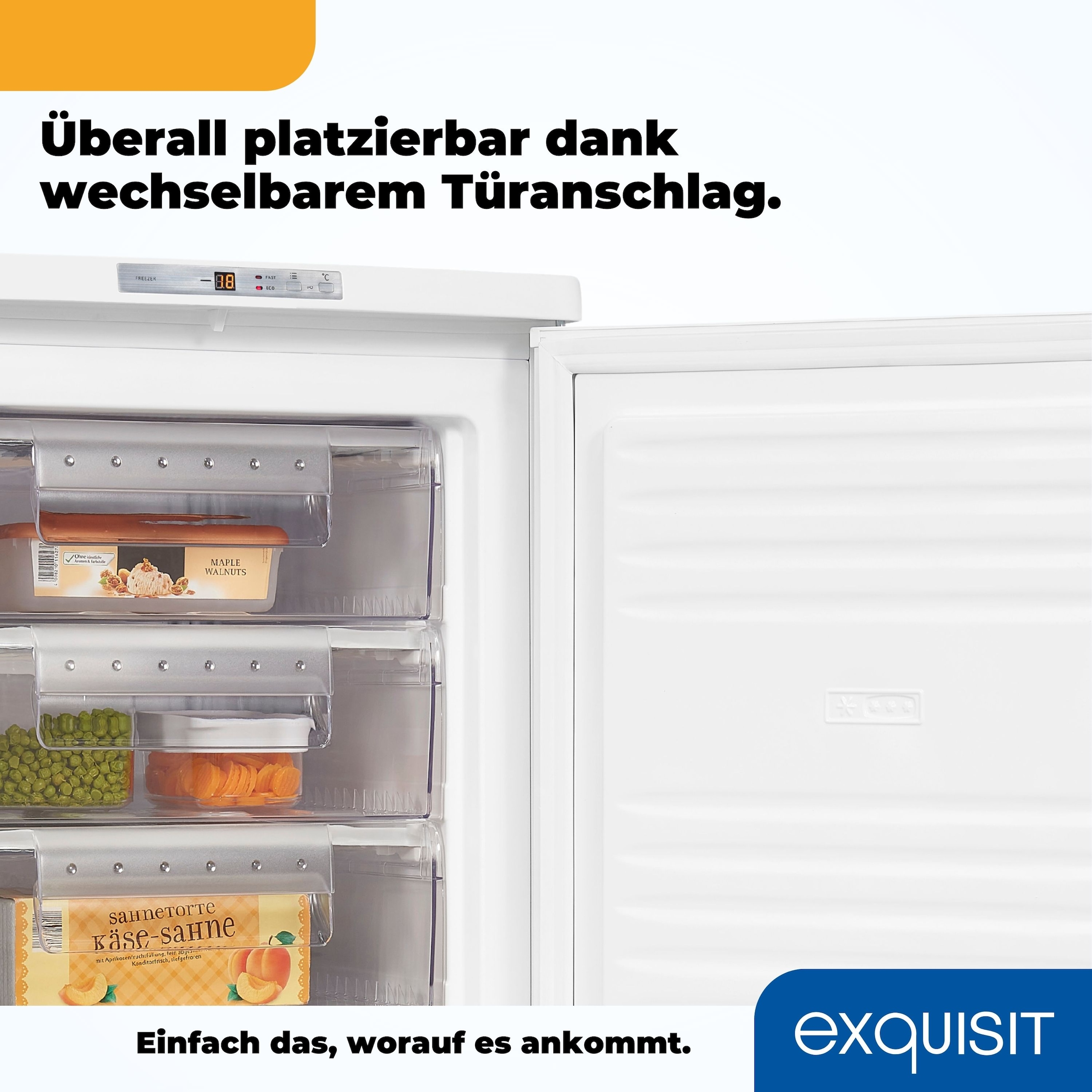 exquisit Gefrierschrank »GS80-HE-040E weiss«, 85,5 cm hoch, 55 cm breit, 91 L Volumen, 4 Sterne Gefrieren