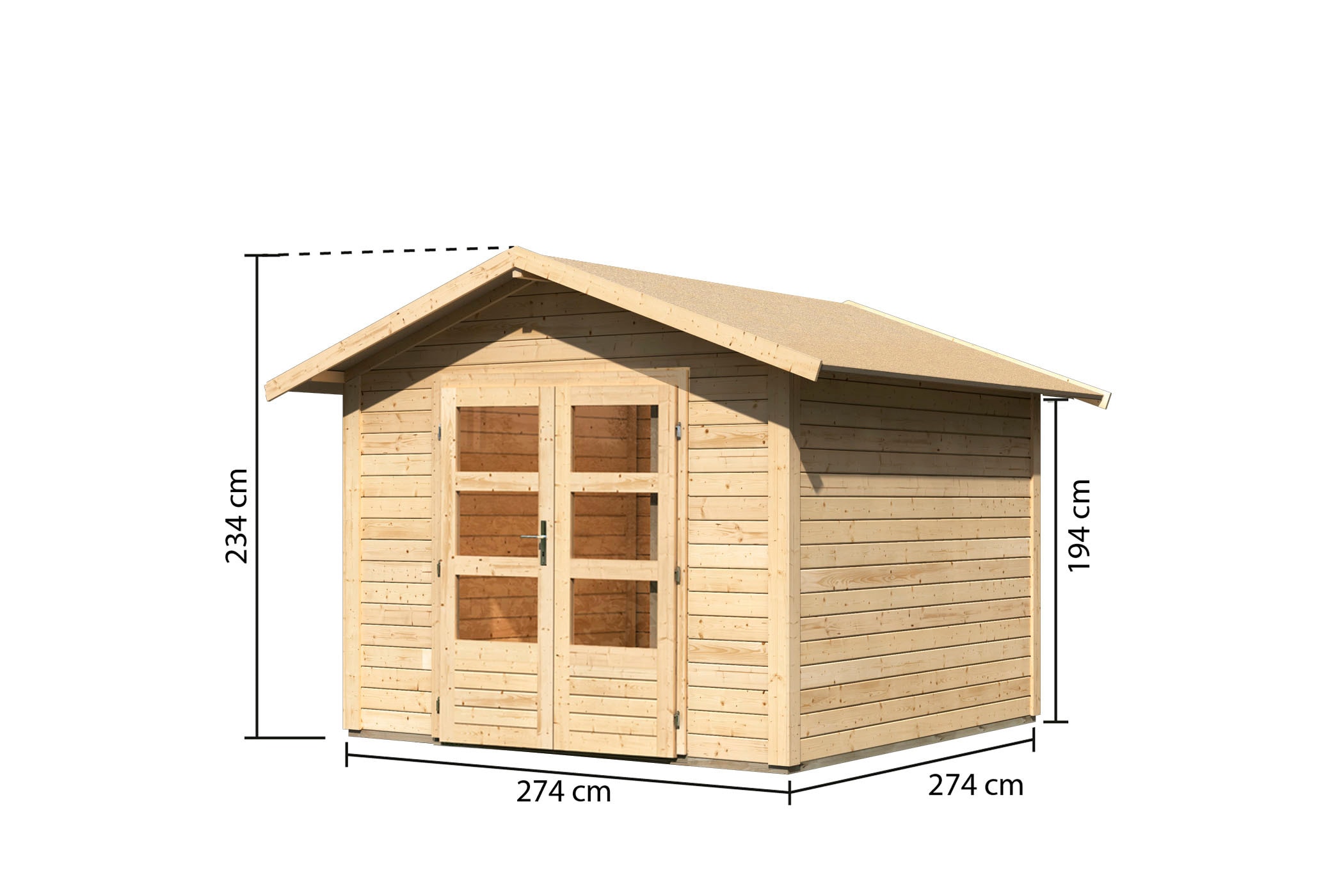 Karibu Gartenhaus »"Tarmstedt 6" naturbelassen«, aus hochwertiger nordischer Fichte