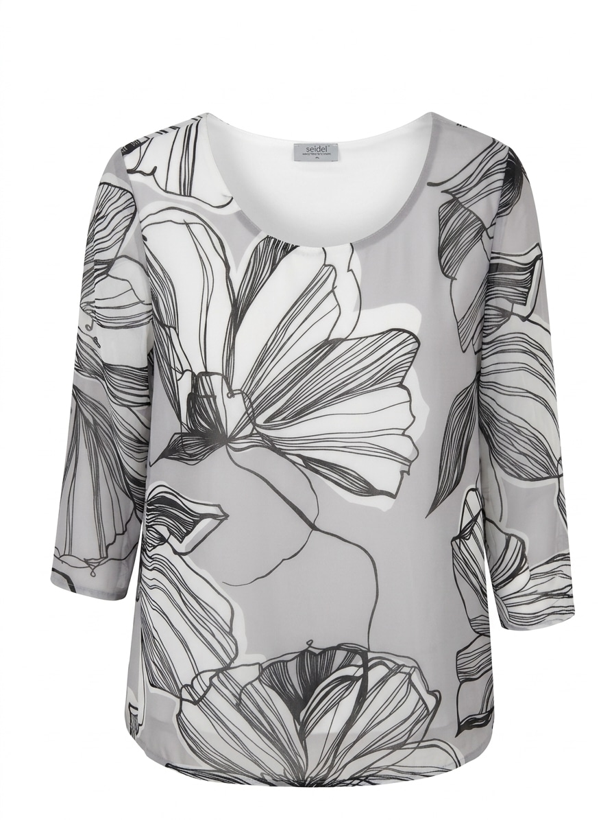 Seidel Moden Druckbluse 3/4-Sommerbluse mit grafischem Muster - MADE IN GERMANY