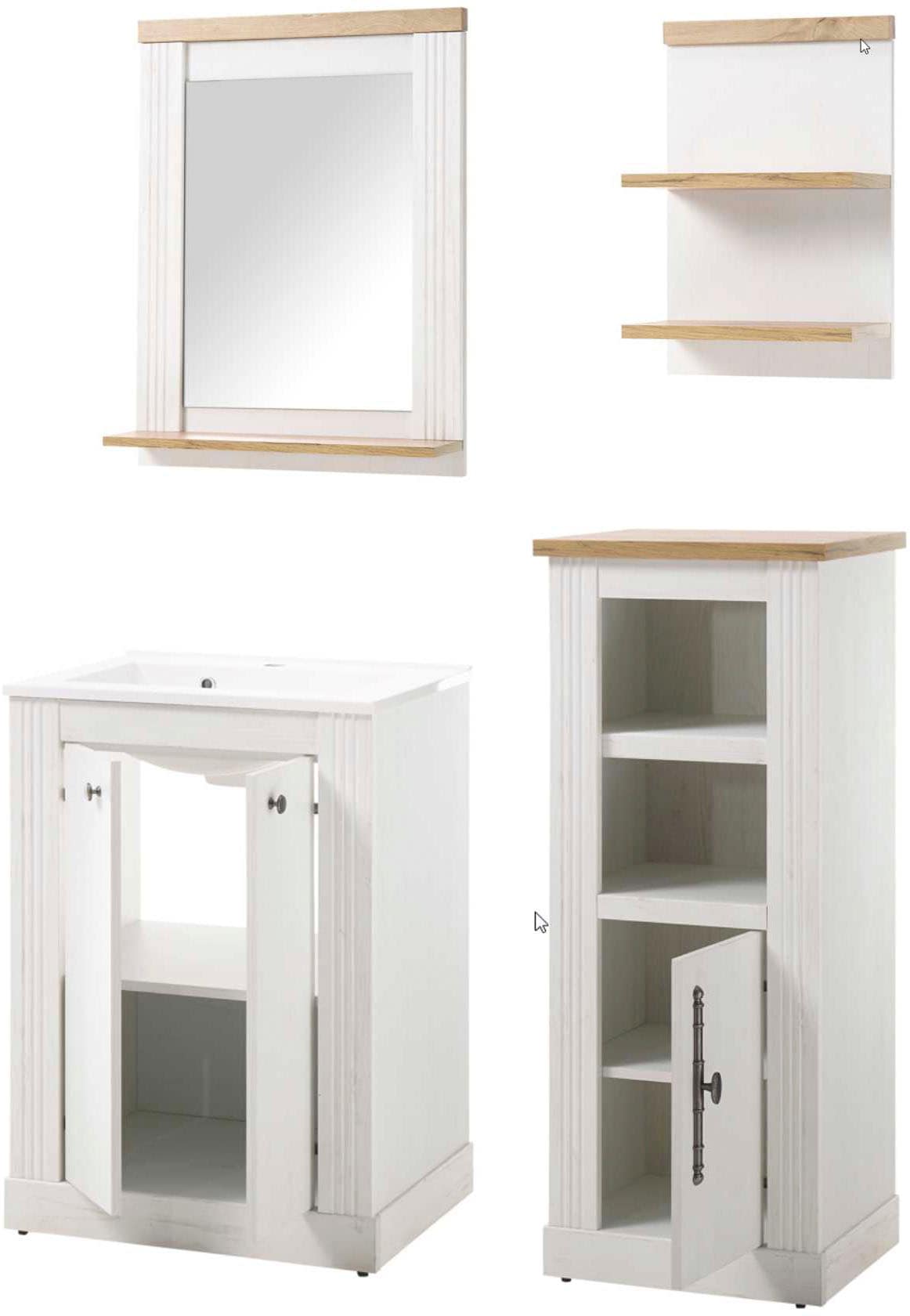 Home affaire Badmöbel-Set »WESTMINSTER, Bad im Landhausstil, 4-teiliges Bad günstig online kaufen