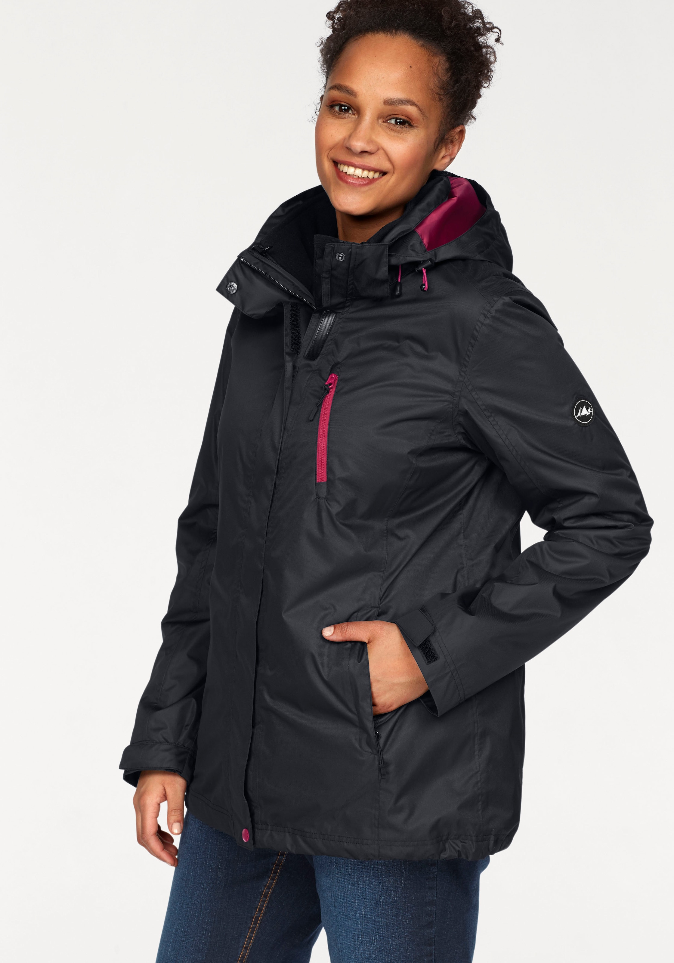 Polarino 3-in-1-Funktionsjacke 2 Stk. tlg. mit Kapuze Außenjacke: 3.000mm Wassersäule, wind- & wasserdicht, atmungsaktiv