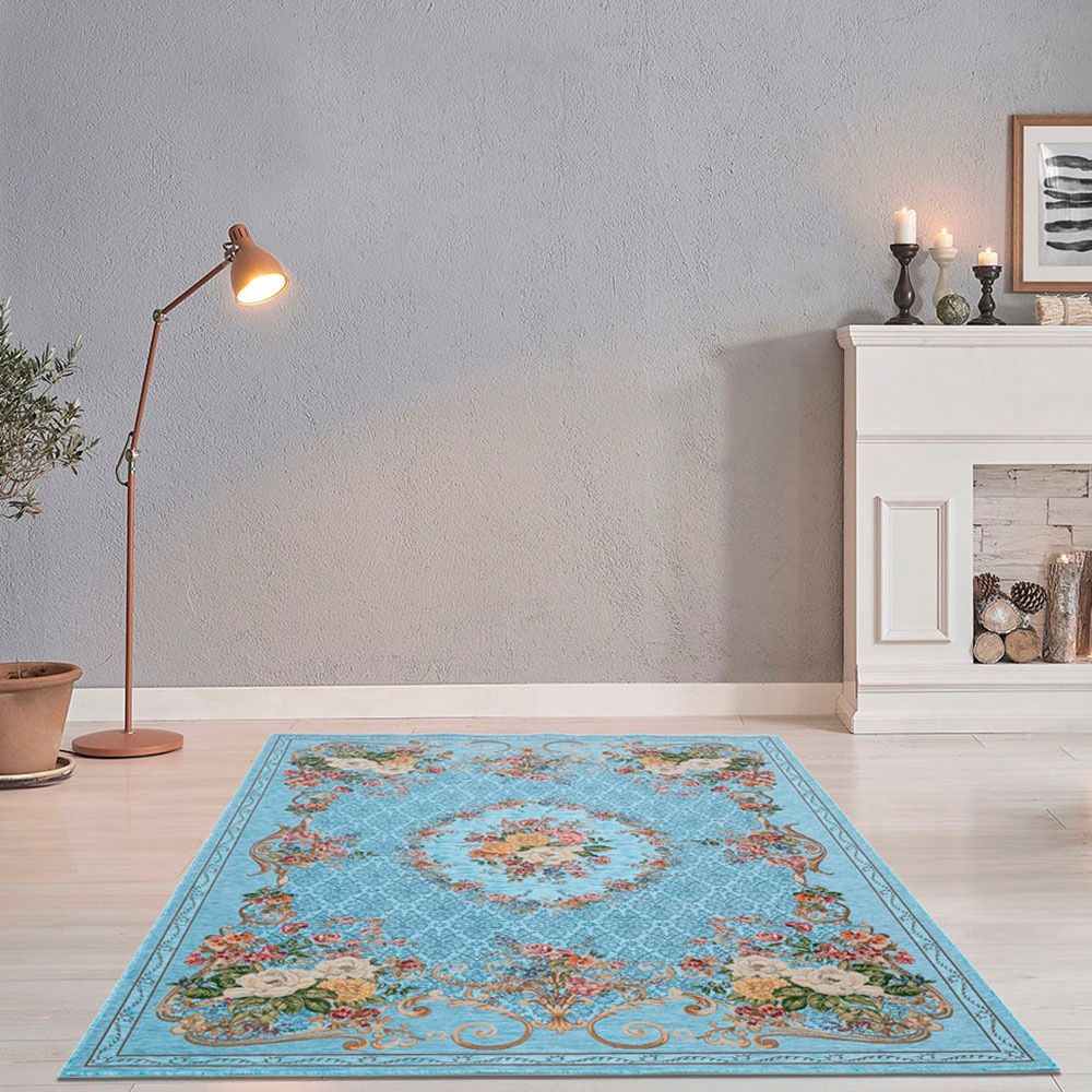 THEKO Teppich »Flomi Floral«, rechteckig, 3 mm Höhe, gewebt, Blumen Design, ideal im Wohnzimmer & Schlafzimmer