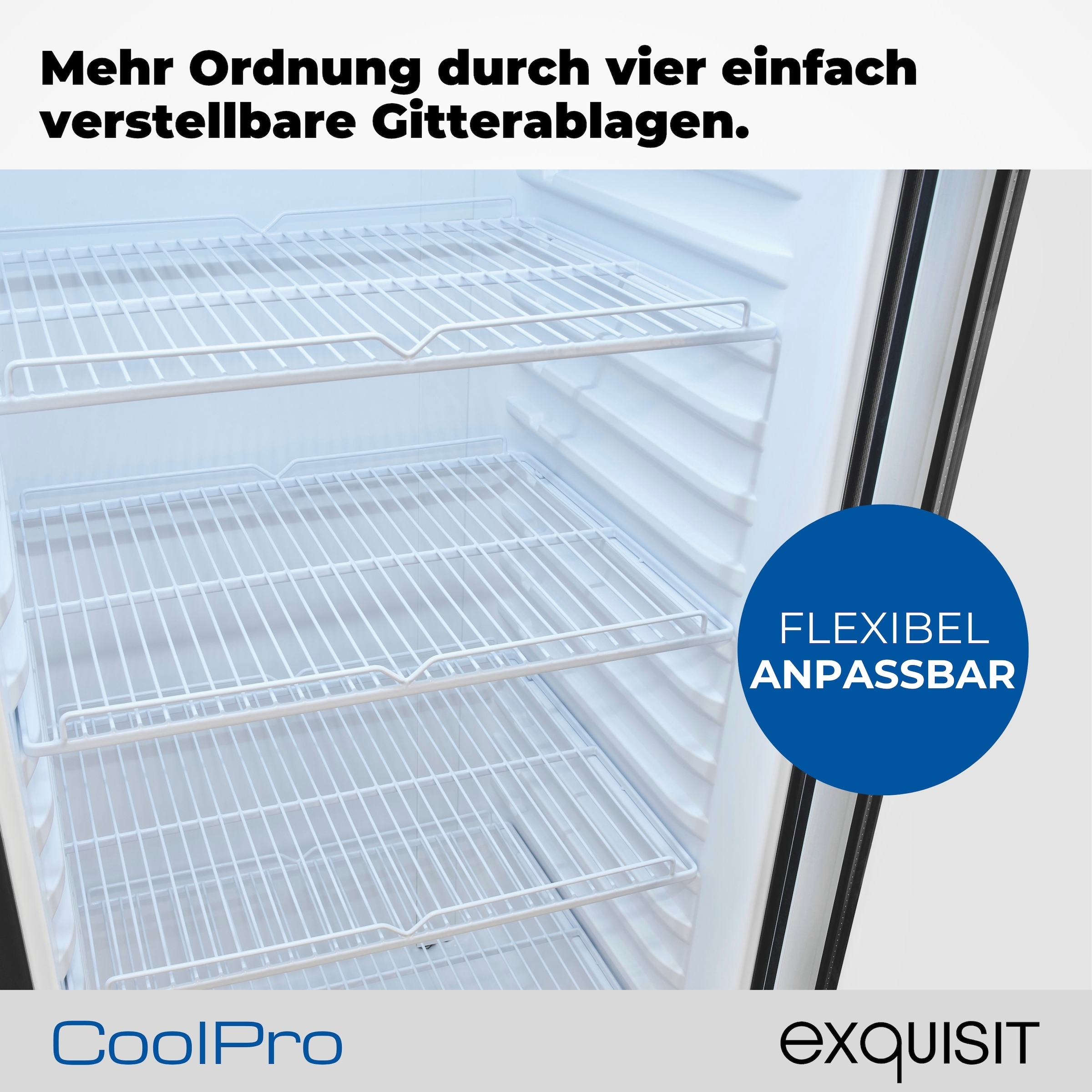 exquisit Getränkekühlschrank GKS220-GT-431D schwarz »GKS220-GT-431D schwarz« 152,5 cm hoch 54 cm breit PAlles auf einen Blick dank Isolierglastür und übersichtliche Lagerung