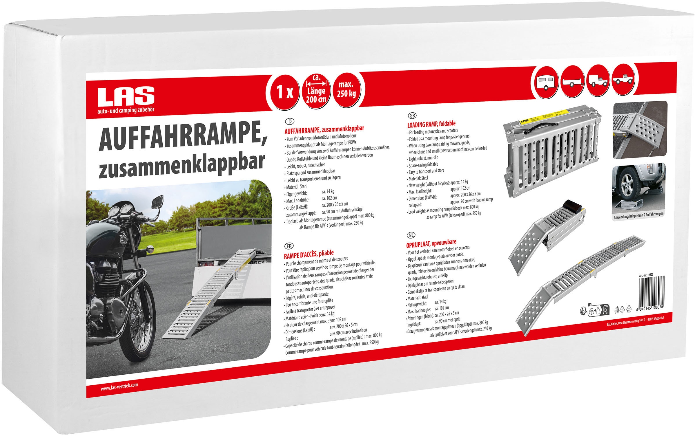 PROUSER Auffahrrampe »Auffahrrampe klappbar Stahl einzeln«, (1 St.)
