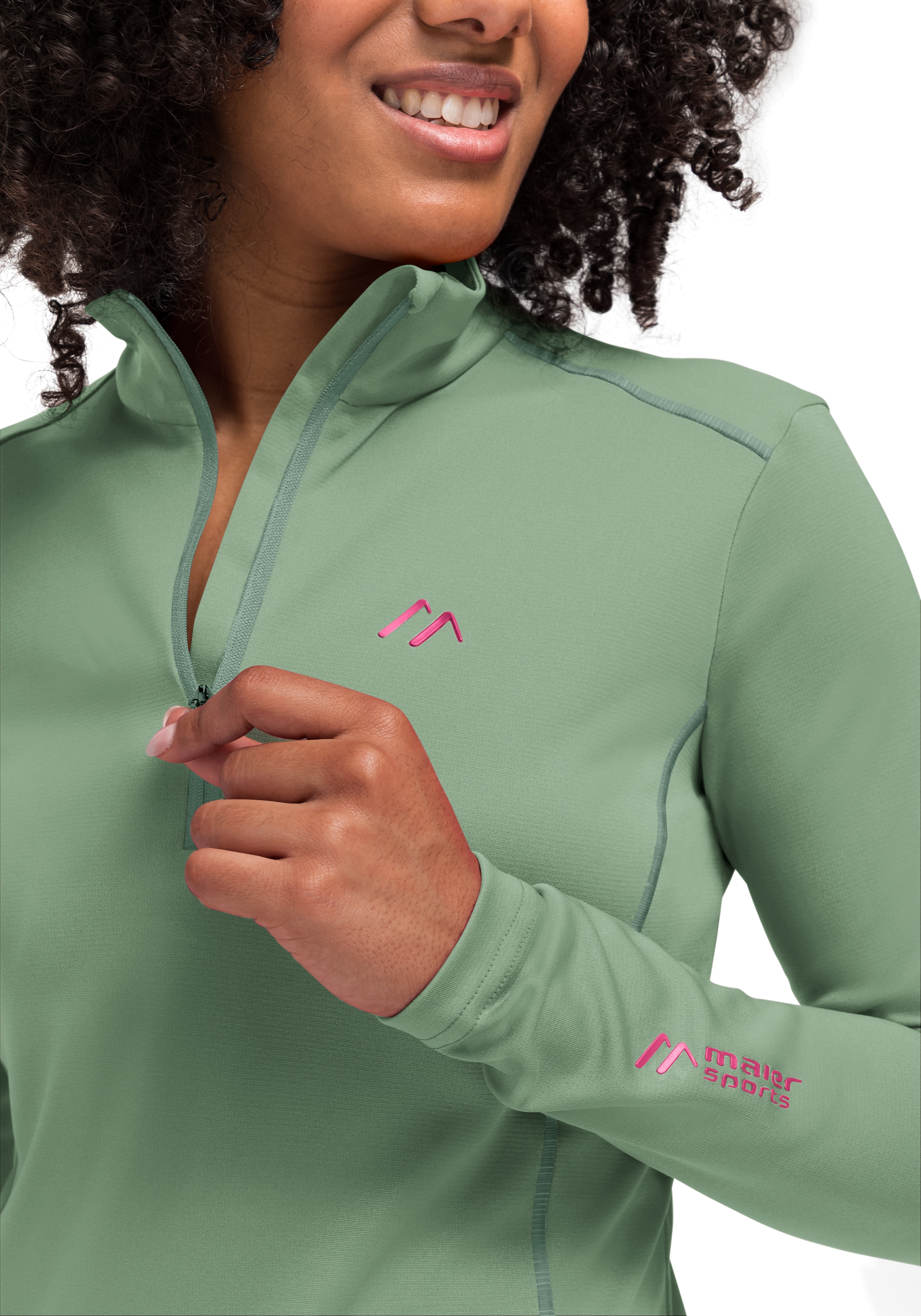 Maier Sports Fleecepullover »Jenna Rec«, Damen Midlayer, elastisches und pflegeleichtes Half-Zip Fleece