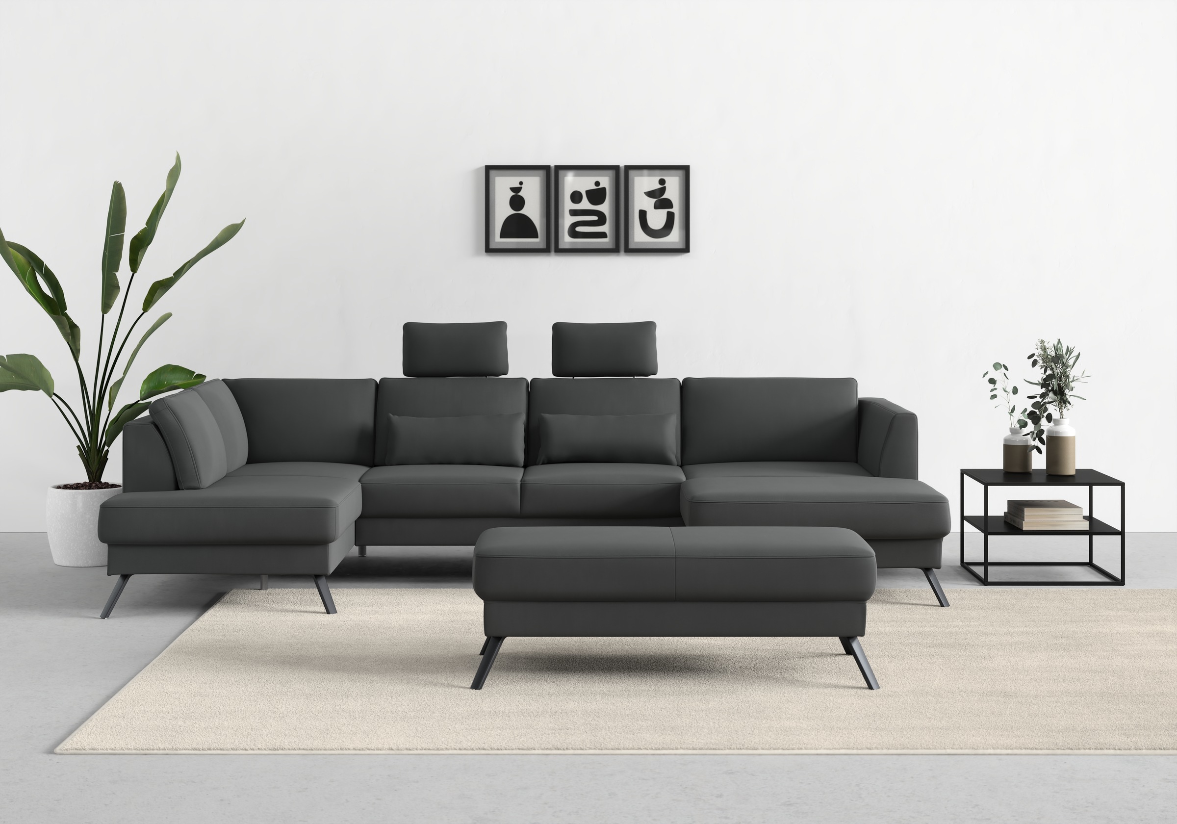 sit&more Wohnlandschaft »Lindholm U-Form« mit Sitztiefenverstellung und Fed günstig online kaufen