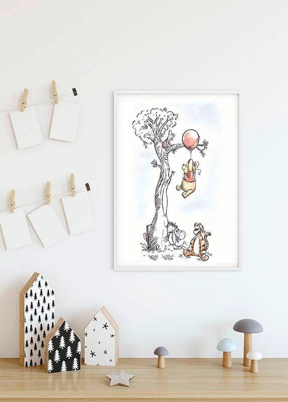 Komar Bild »Winnie the Pooh Hang on«, Disney, (1 St.), Wandbild zur Dekoration im Kinderzimmer - ohne Rahmen