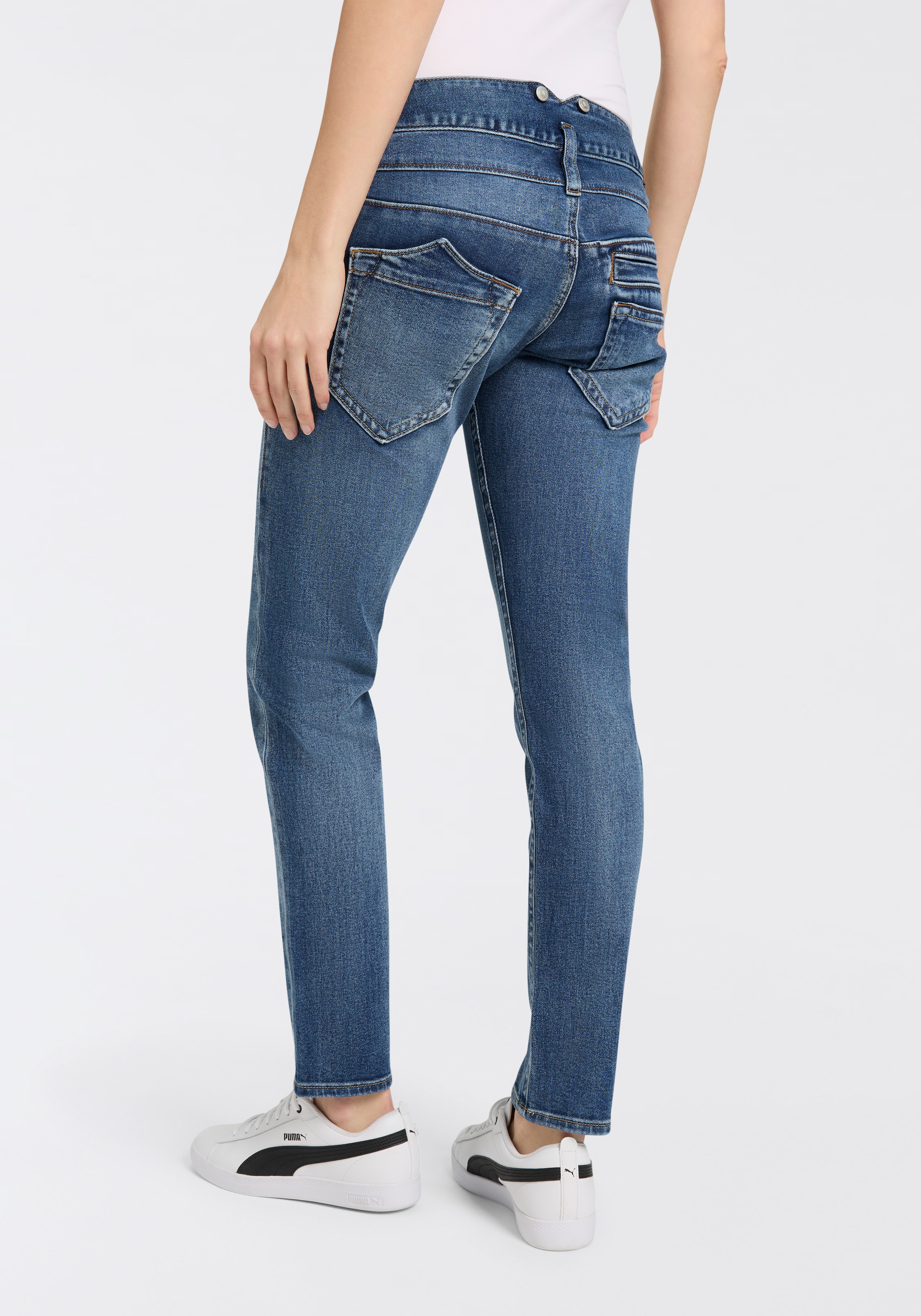 Herrlicher Slim-fit-Jeans »Pitch Slim Denim Stretch«, mit niedriger Taille