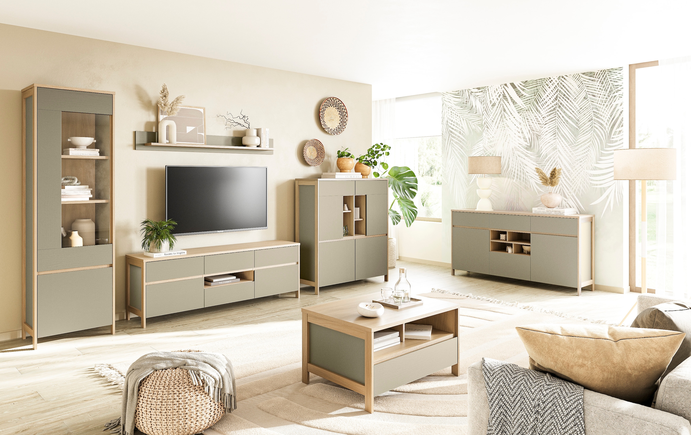 Home affaire Sideboard »Stranda, moderner Schrank, Kommode im Scandi-Style, 165 cm breit«, elegante Rahmenoptik, ausreichend Stauraum, vielseitig einsetzbar