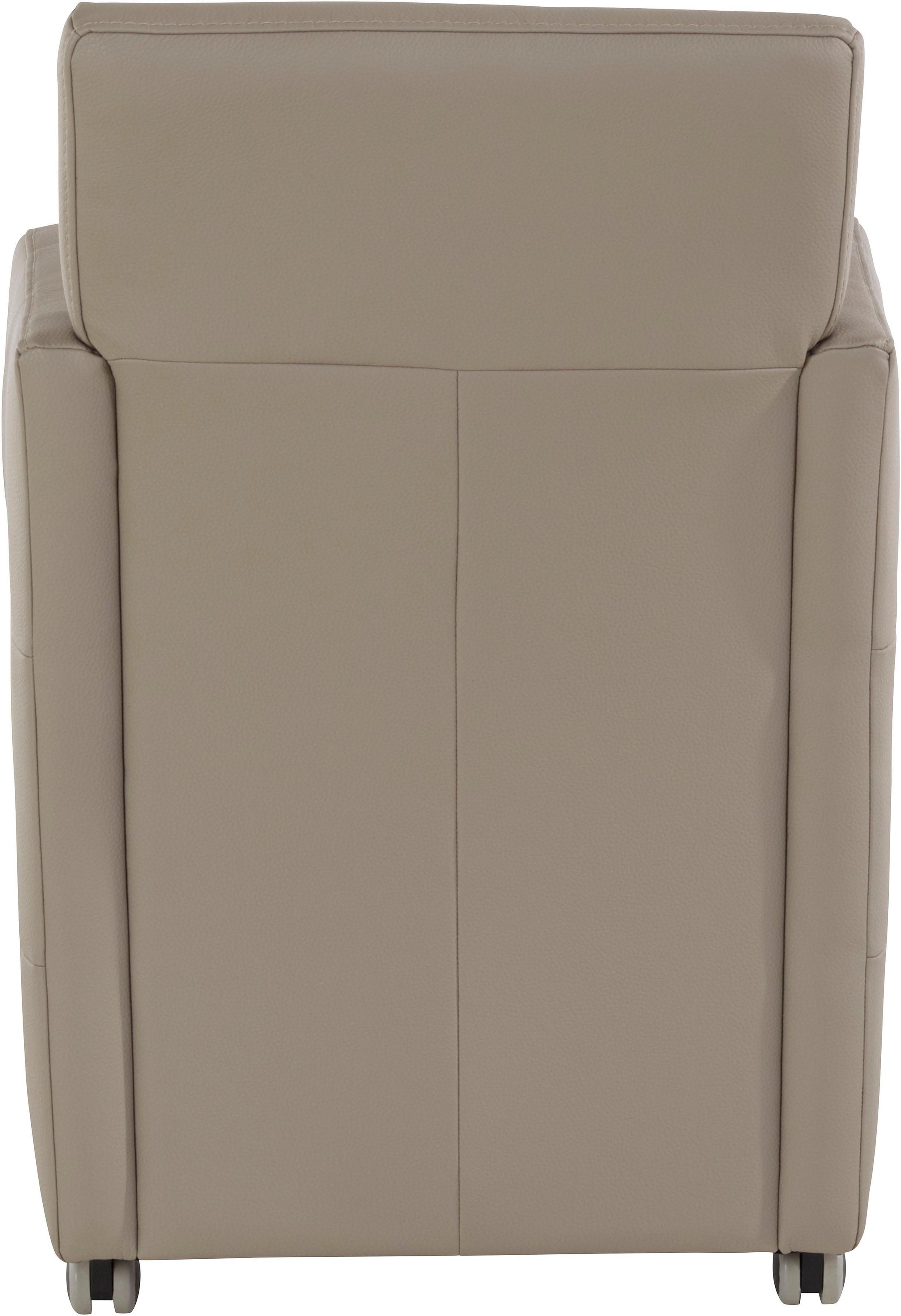 exxpo - sofa fashion Sessel »Barista Clubsessel auf Rollen, schmale Armlehnen, aktuelles Design«, bequem und komfortabel, Breite 61 cm