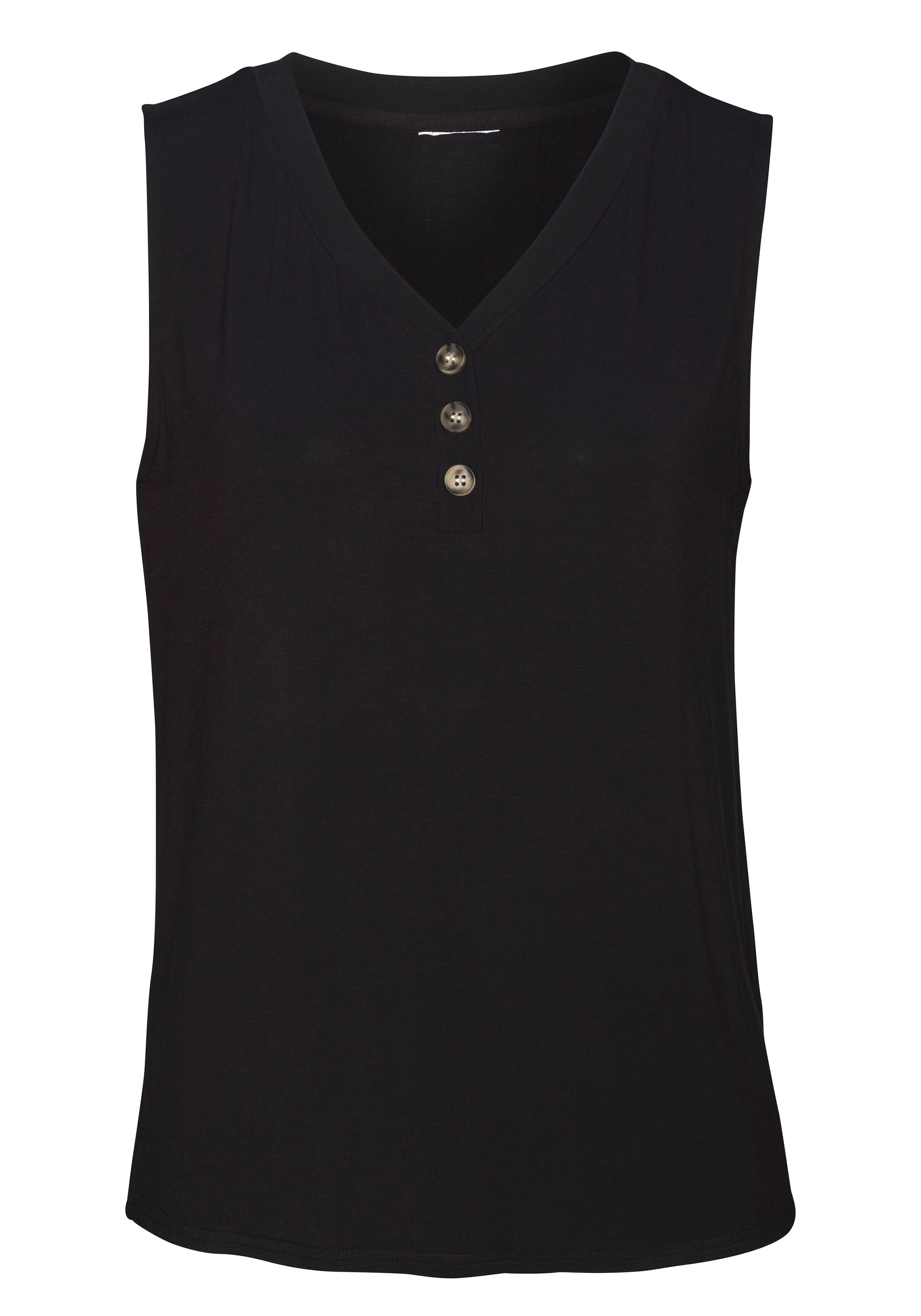 LASCANA Shirttop »mit Zierknöpfen in Hornoptik«, (2er-Pack), aus weichem Viskose-Stretch