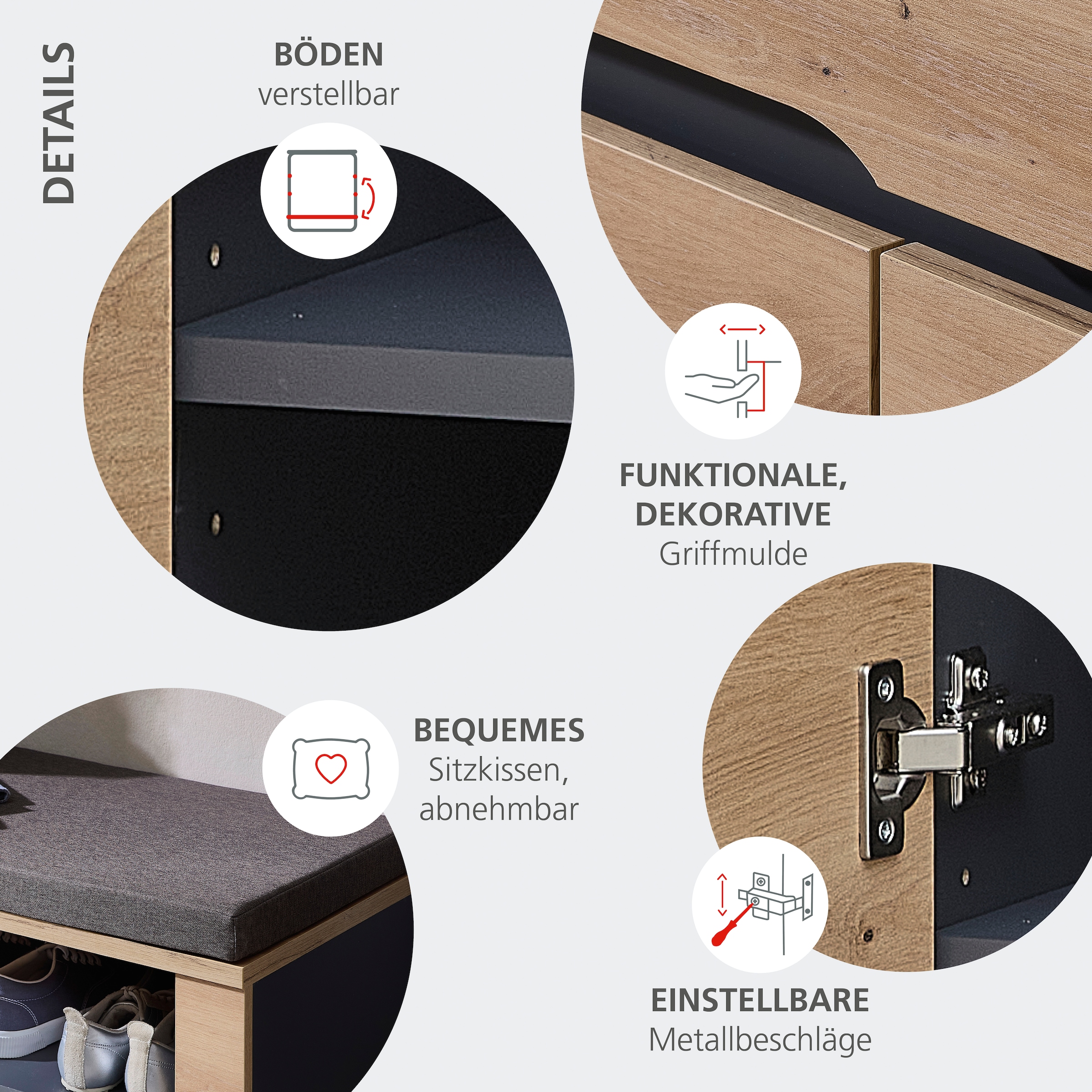 OTTO home Wandspiegel »Fargo Wandspiegel, 80/70/2 (B/H/T cm)« Spiegelfläche 80 x 70 cm