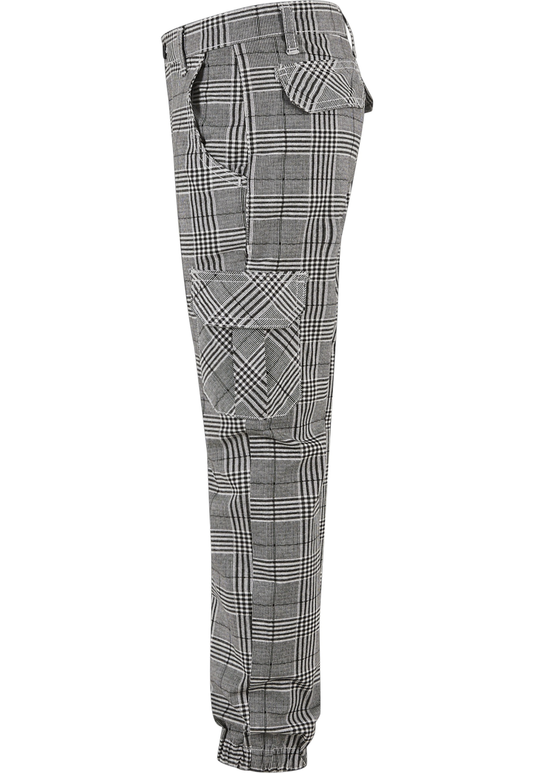 URBAN CLASSICS Cargohose »Urban Classics Herren Boys AOP Glencheck Cargo Jog Pants«