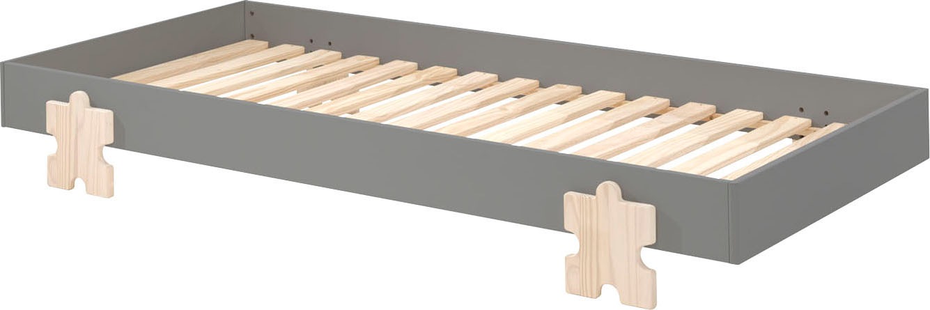 Vipack Kinderbett »Modulo«, (Made in Europe), Jugendbett, Einzelbett, Stapelbett mit Füßen in Puzzleoptik