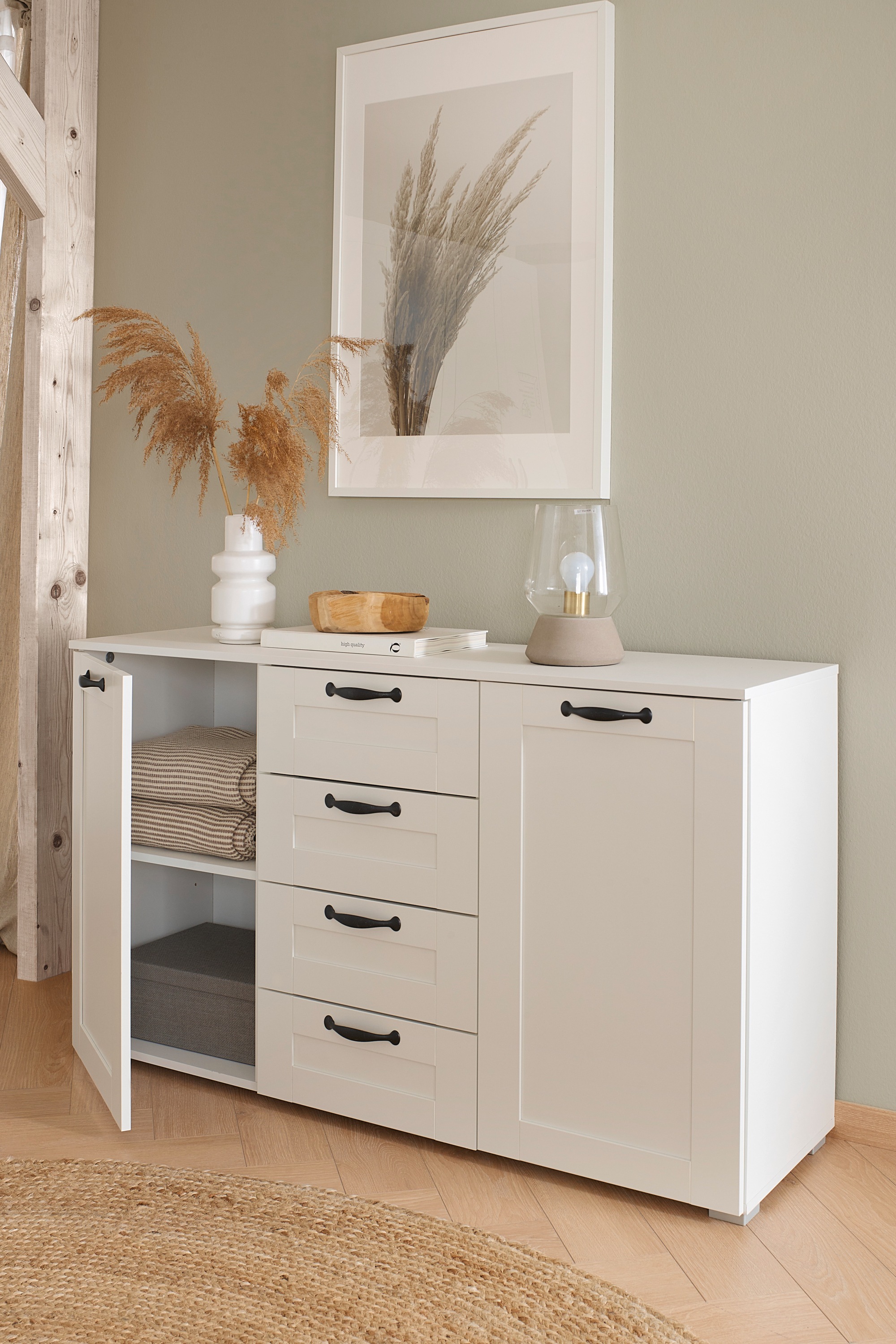 rauch Kombikommode »Cottage by Aditio«, in skandinavischem Landhausstil, 4 Schubladen mit Softclose-Funktion