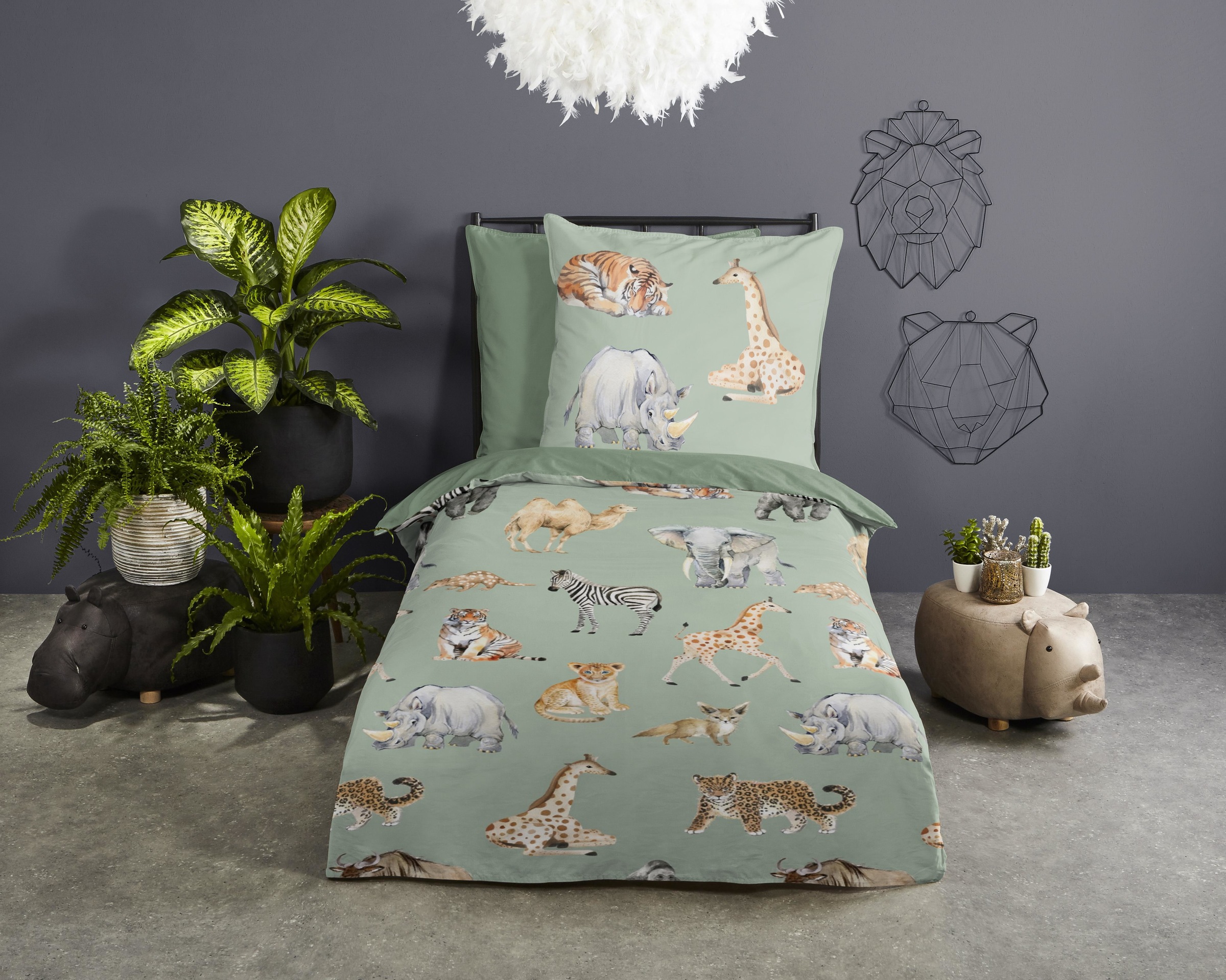 PURE luxury collection Kinderbettwäsche »Safari«, Mikrofaser, 135x200, Pfle günstig online kaufen