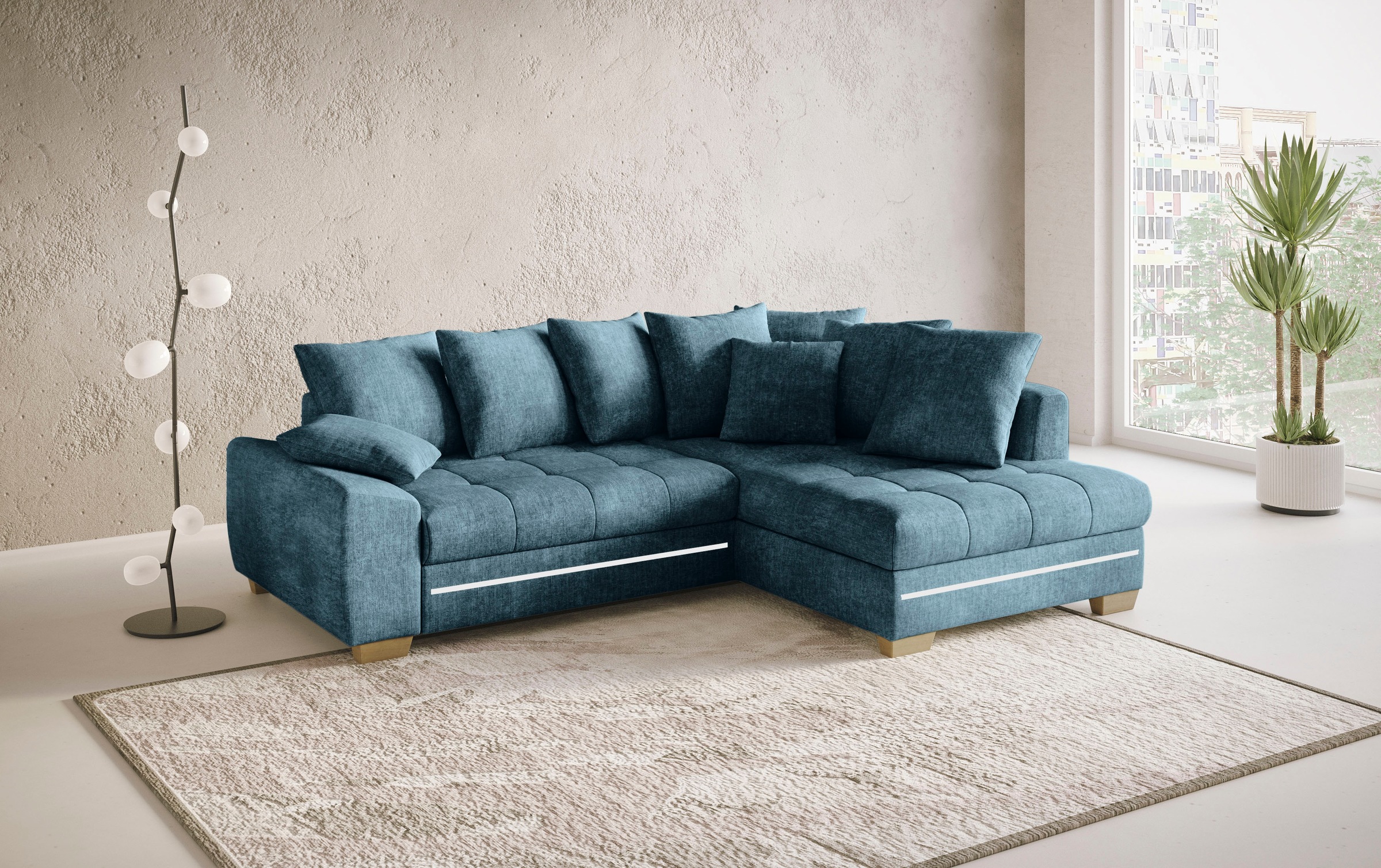 Mr. Couch Ecksofa »Nikita II, L-Form«, mit Kaltschaum, RGB-LED Beleuchtung, günstig online kaufen