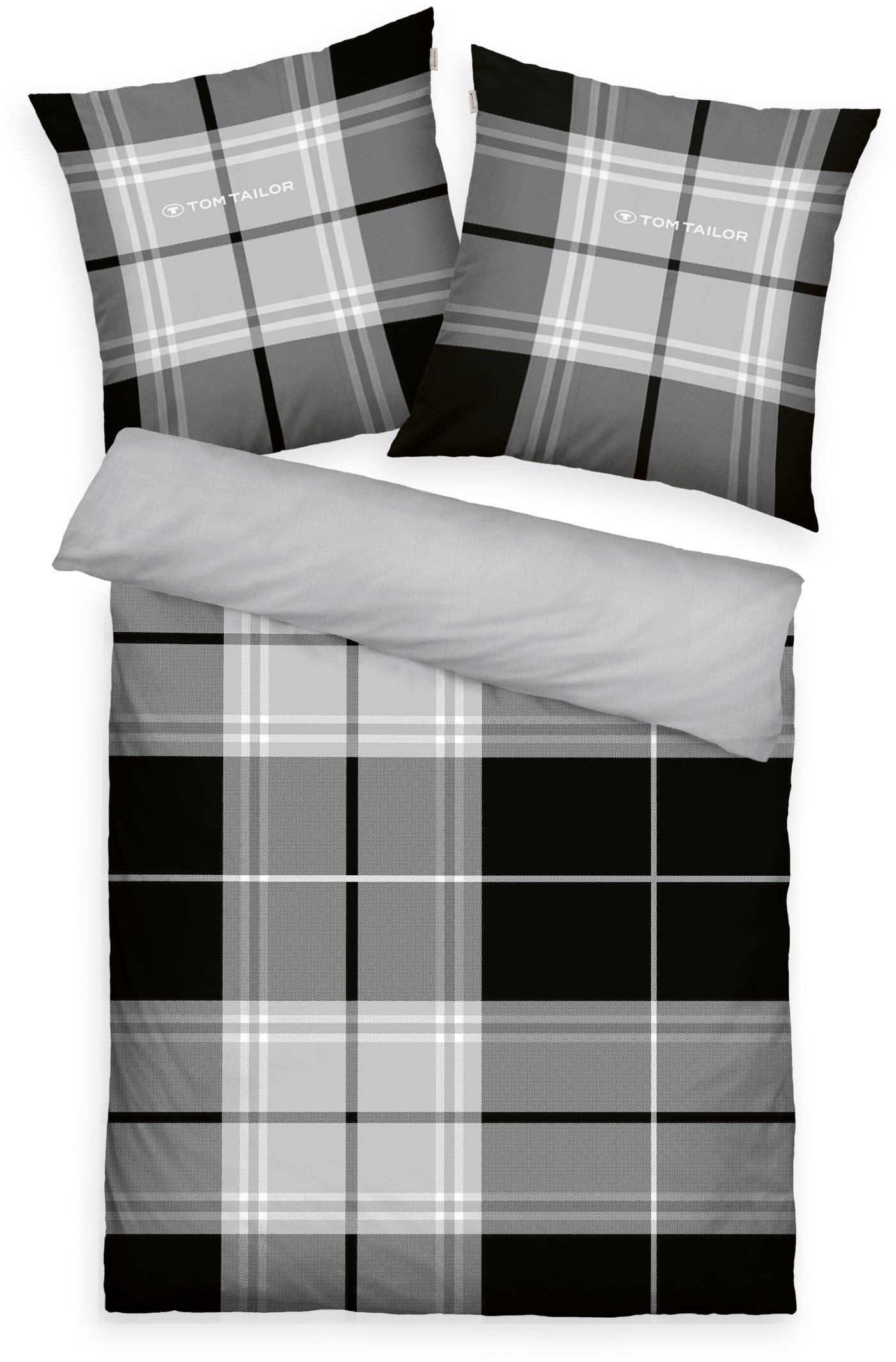 TOM TAILOR HOME Wendebettwäsche »Eric in Gr. 135x200 oder 155x220 cm«, mit Reißverschluss, mit GRATIS-Zugabe: Sportbeutel aus 100% Baumwolle