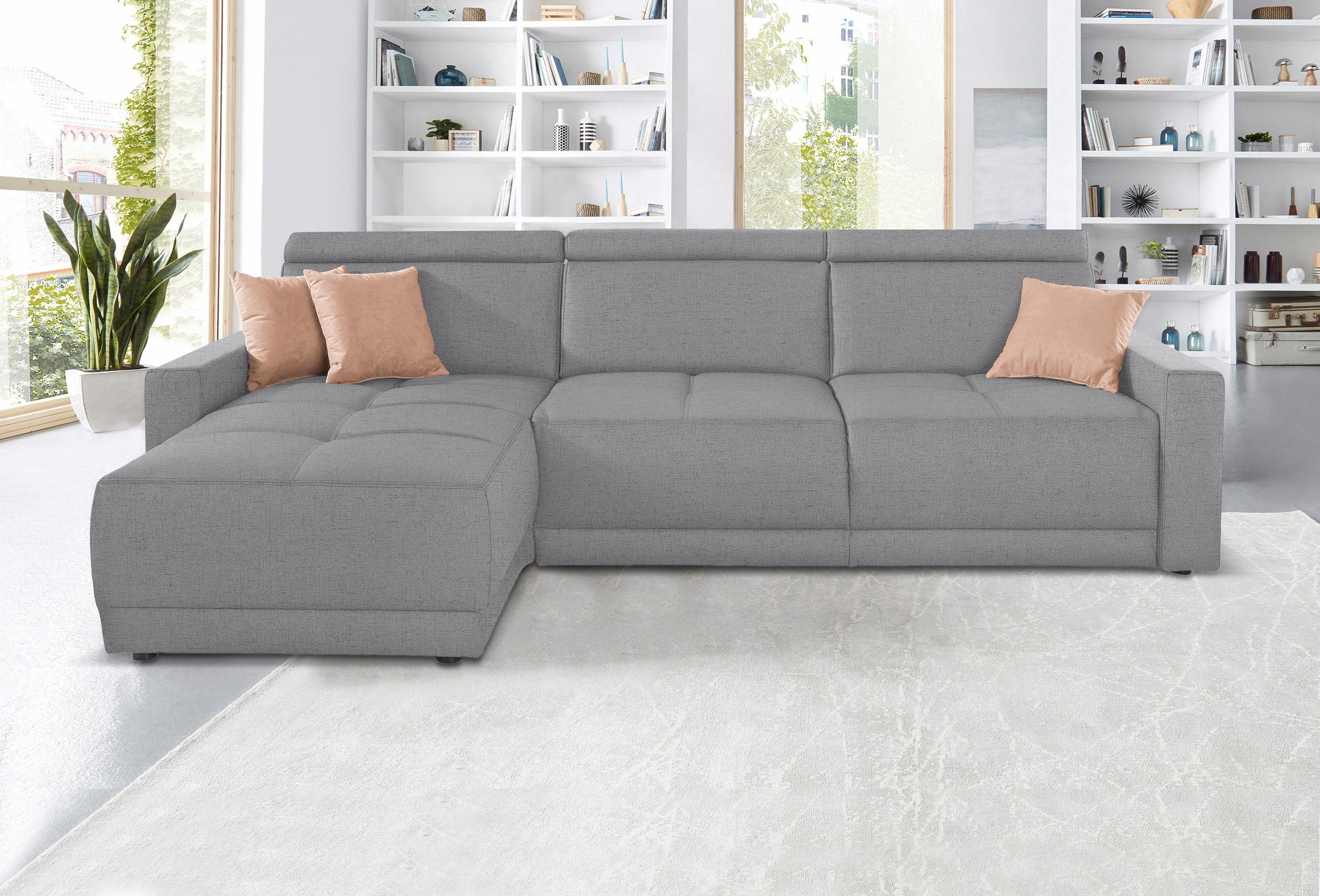 DOMO collection Ecksofa »Ava mit moderner Sitzheftung & toller Doppelnaht, günstig online kaufen